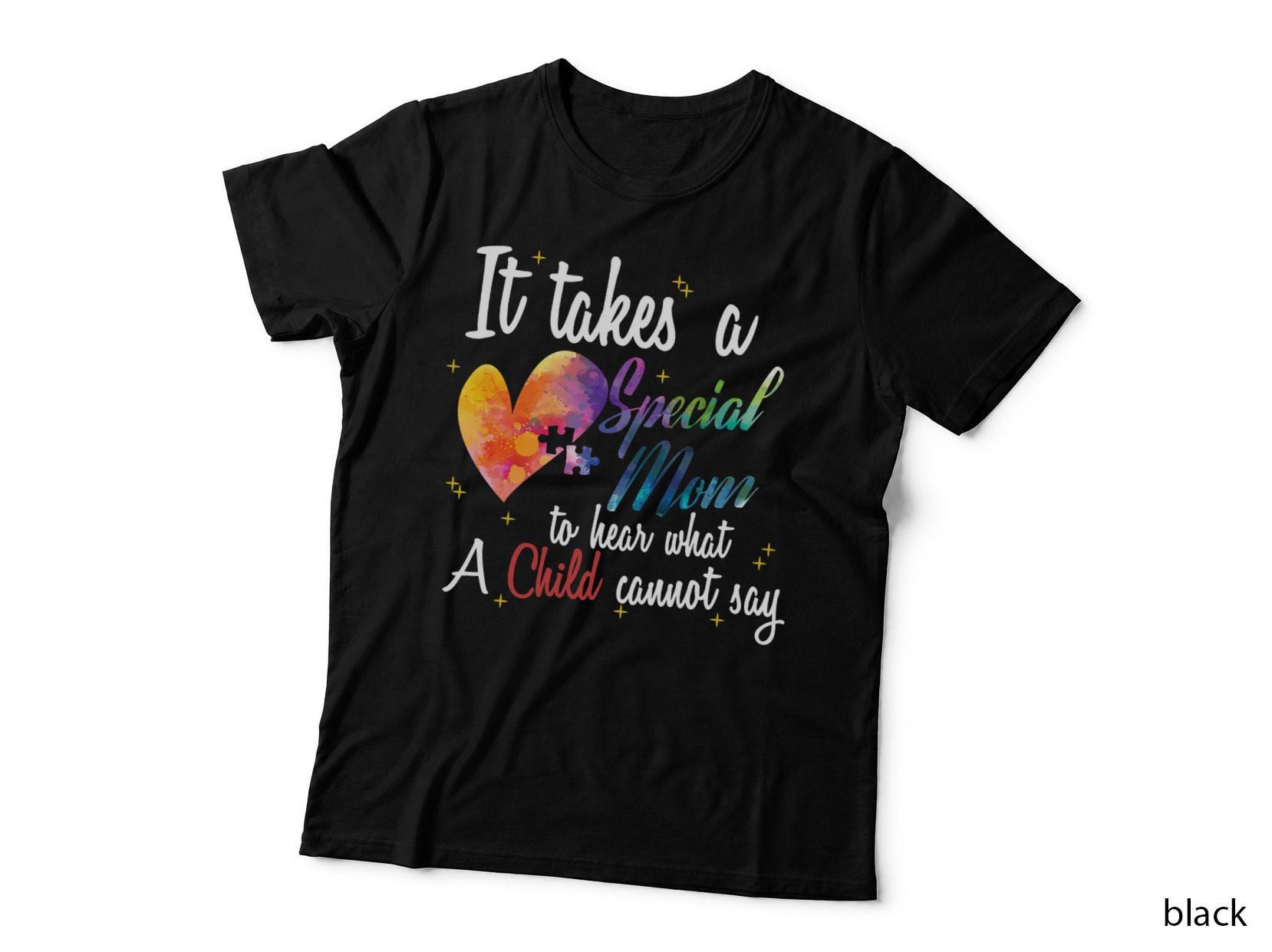 Mom Child Love Puzzle Inspirational Autism Awareness Gift T-Shirt