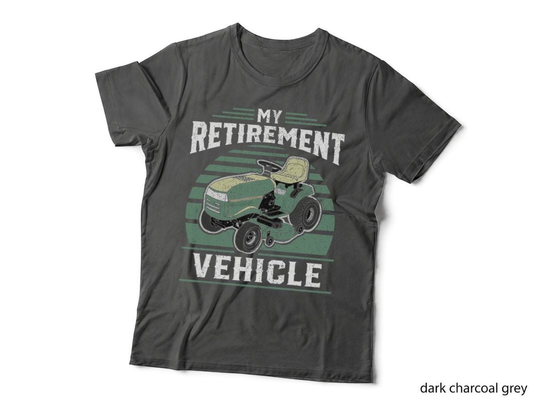 My Retirement Vehicle Funny Riding Lawn Mower Retro Dad Gift T-Shirt