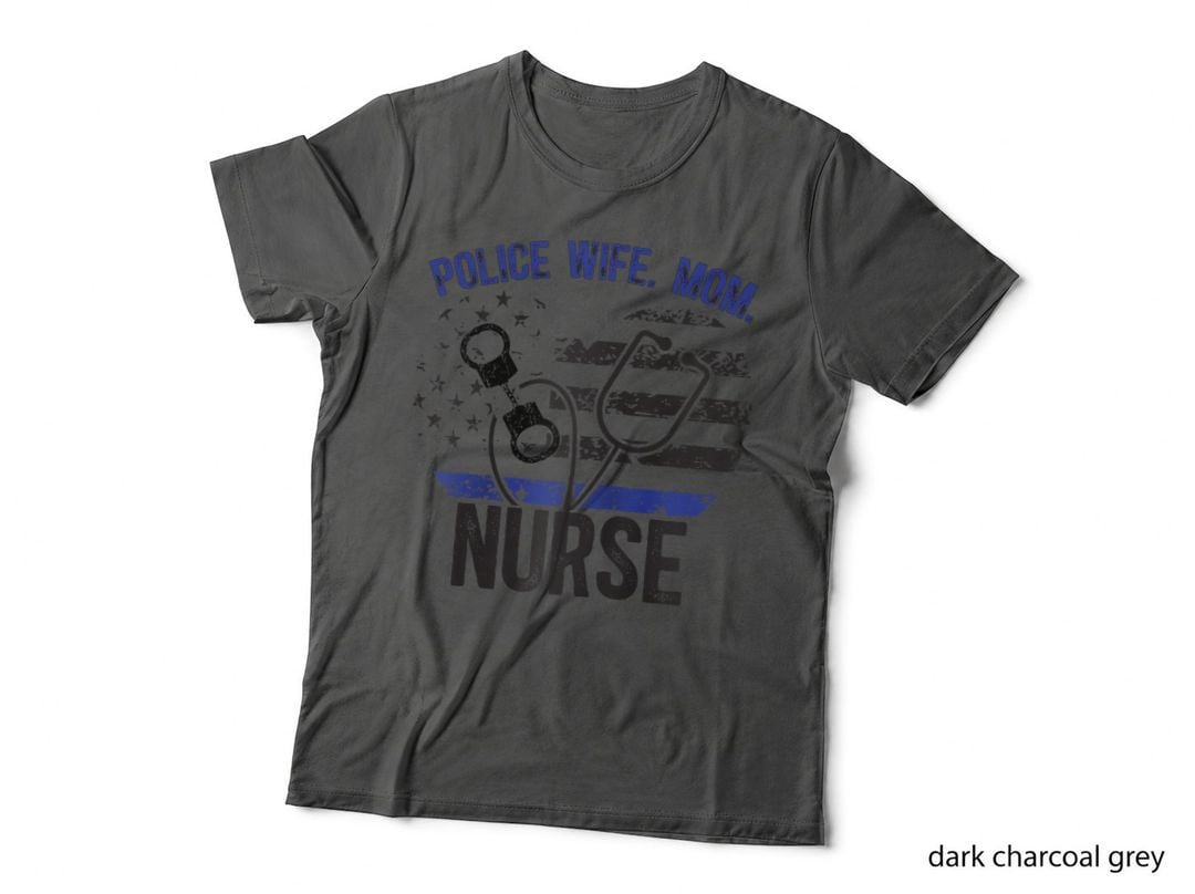 Police Wife Mom Nurse Proud Police Officer Wife Nurse T-Shirt