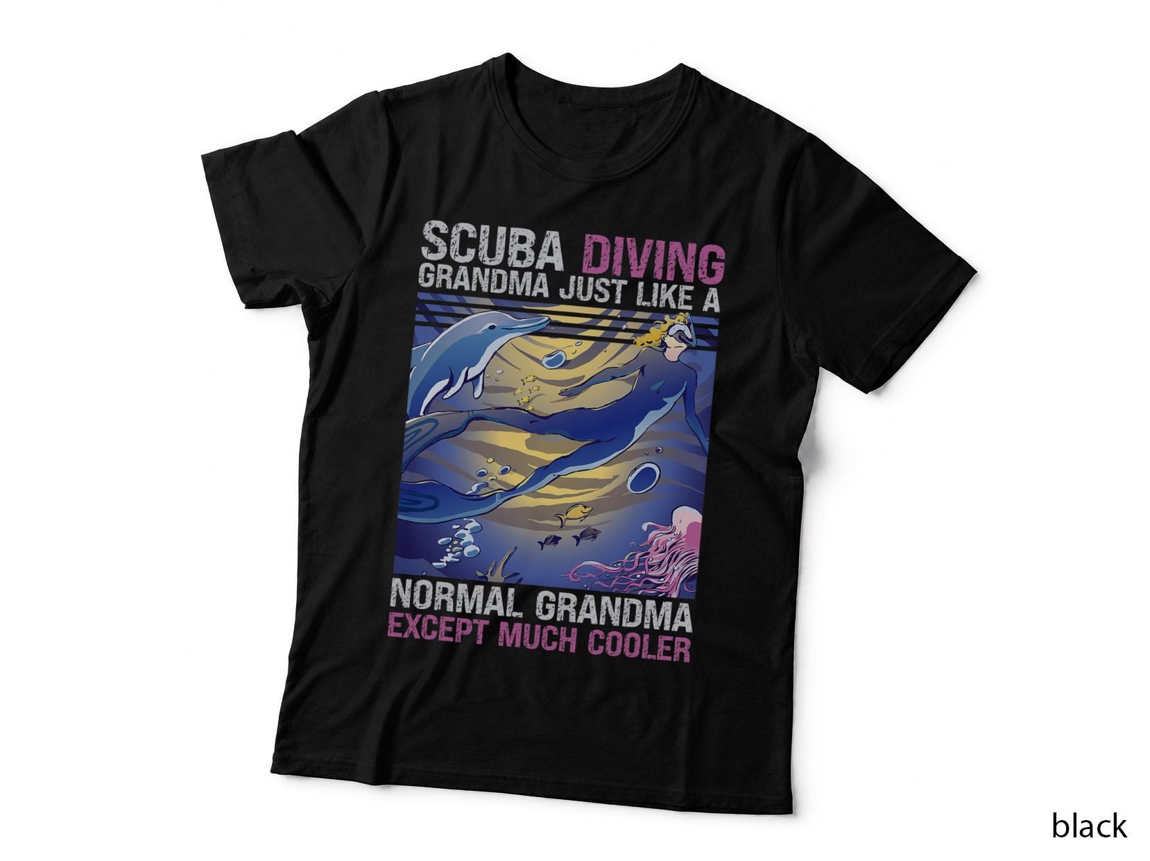 Scuba Diving Grandma Underwater Ocean Lover Scuba Diver T-Shirt