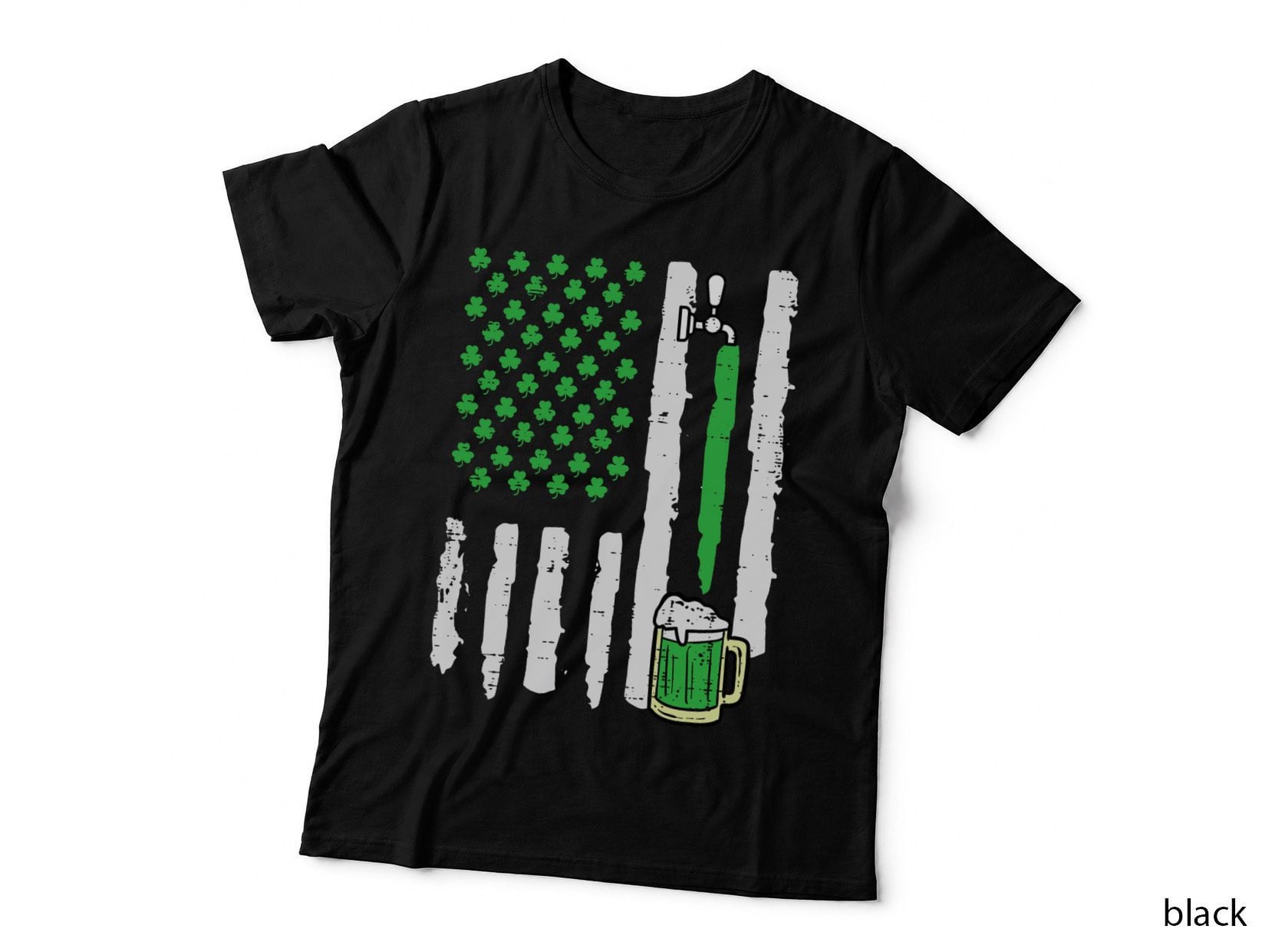 St Patricks Day America Flag Saint Paddys Patriotic Dad Men T-Shirt