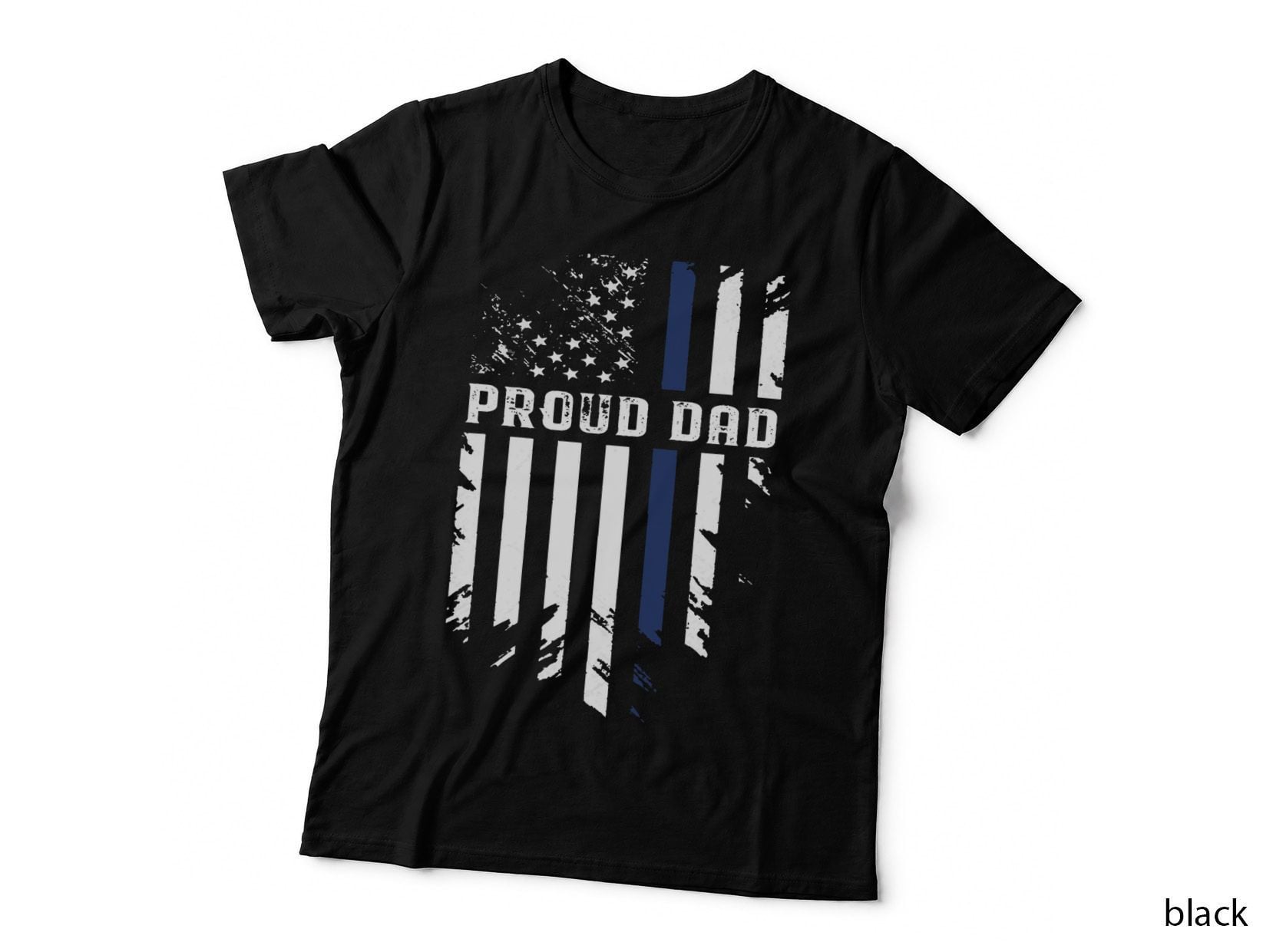 Thin Blue Line Proud Dad Police Family T-Shirt