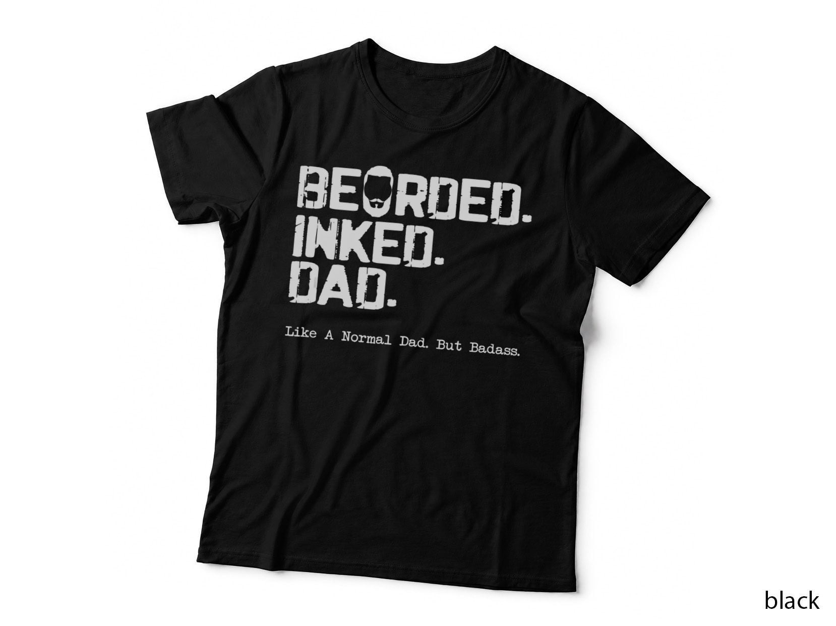 Vintage Bearded Tattoo Lover Inked Dad, Body Art Gift T-Shirt