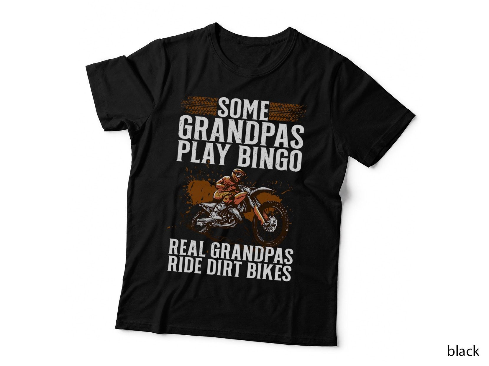 Cool Dirt Bike Art for Grandpa Men Motocross Dirtbike Stunt T-Shirt