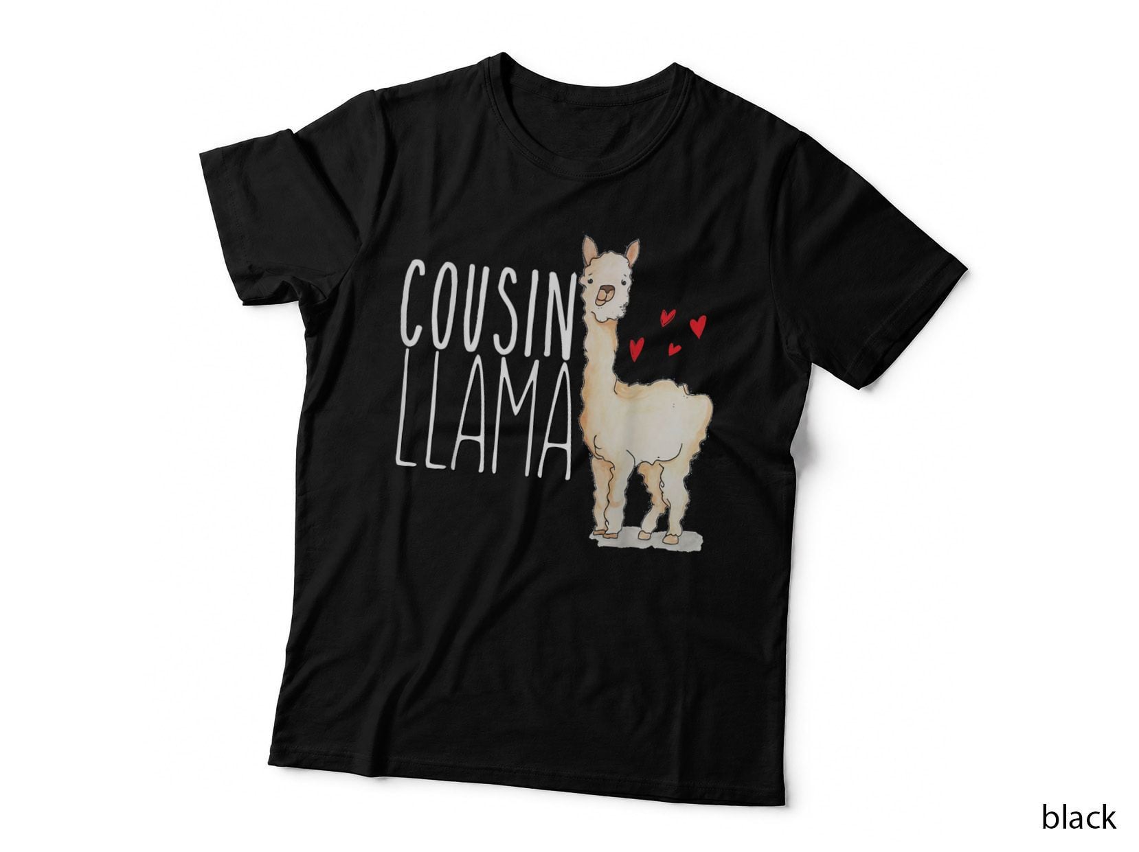 Cousin Llama Hearts Matching Family Tribe Boys Girls T-Shirt