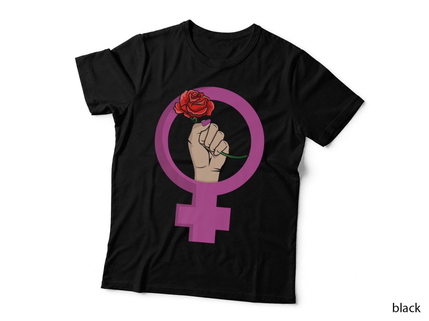 Feminist Symbol Fist Rose International Women Day Feminism, Women T-Shirt