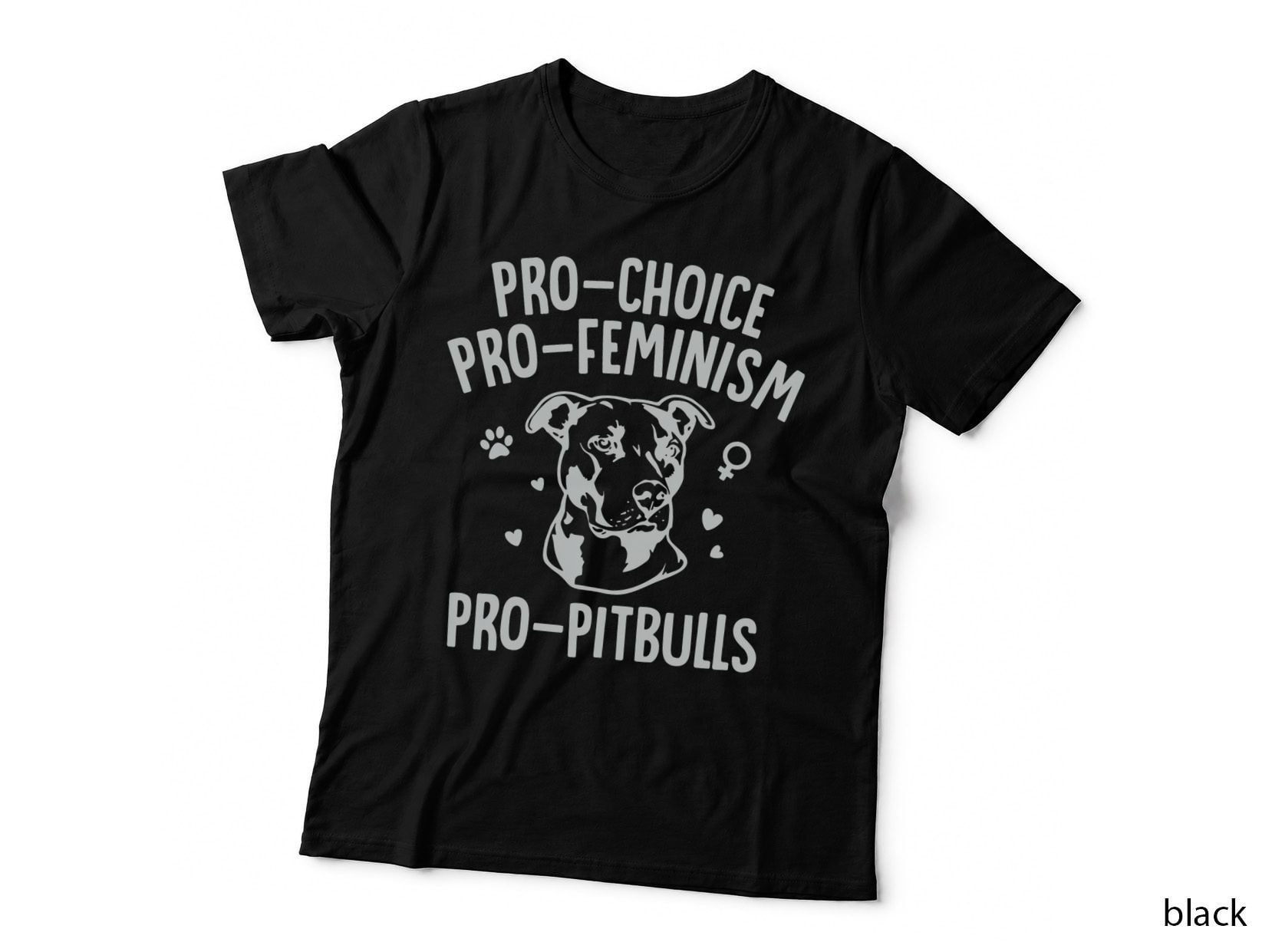 Pro-Choice Pro-Feminism Pro-Pitbulls T-Shirt, Political Statement