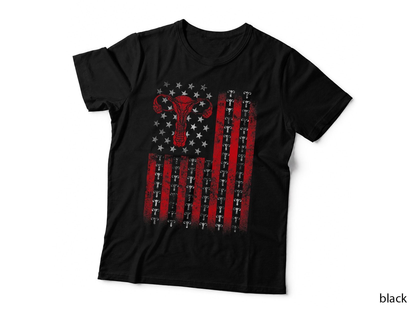 Uterus Flag US American Feminism Feminist Women Rights T-Shirt