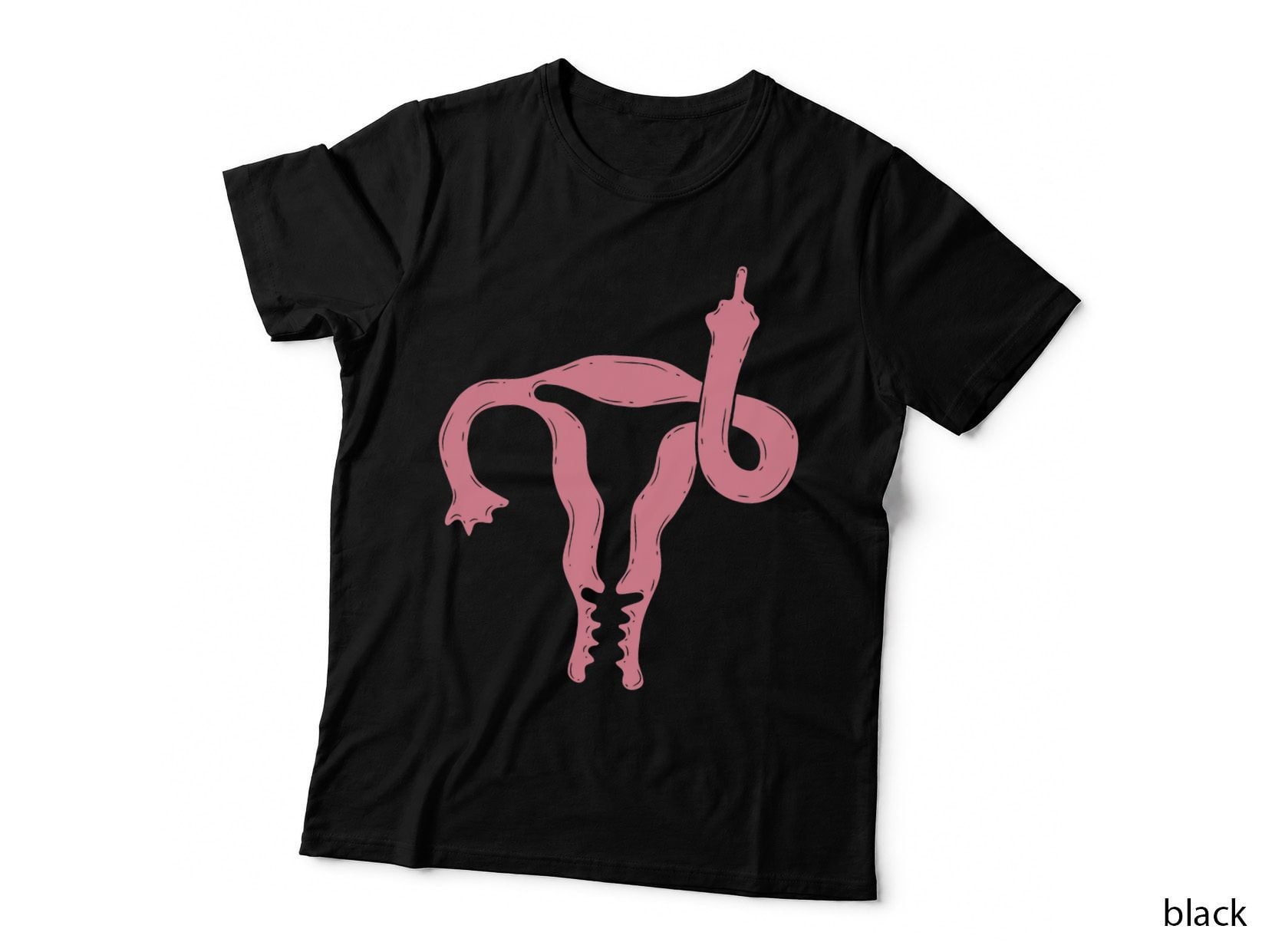 Uterus Shows Middle Finger Feminist Feminism Gift T-Shirt