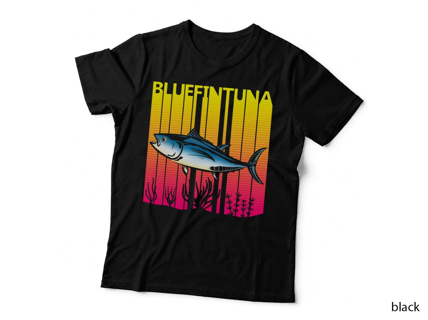 1980s Retro Bluefin Tuna Fish Fishing Fisherma Lover T-Shirt