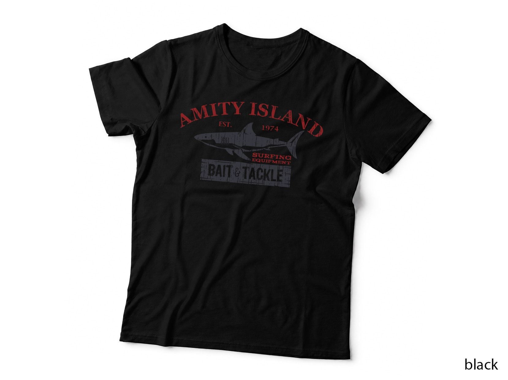 Amity Island Bait and Tackle Retro Fishing, Jaws Inspired, Vintage Style T-Shirt