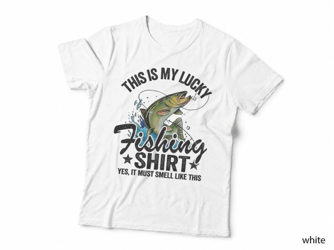 Bass Fishing Jokes Humor Fisherman This Is My Lucky Fishing T-Shirt