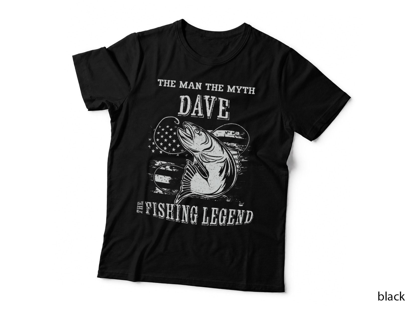 Dave Man Myth Fishing Legend Personalized Name, Custom Fisherman Gift T-Shirt