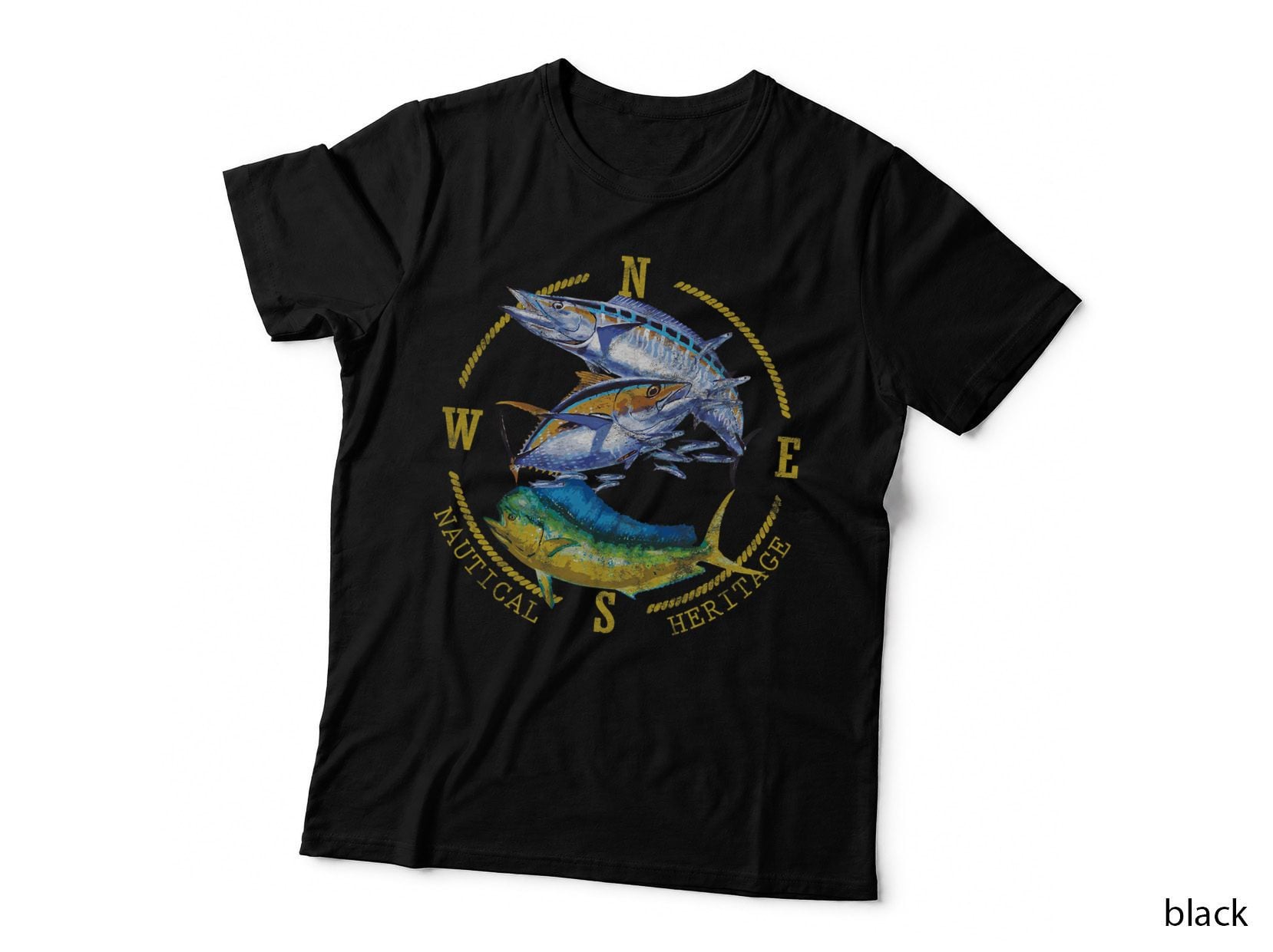 Fish Mahi Tuna Kingfish Nautical Heritage Fishing Gift T-Shirt