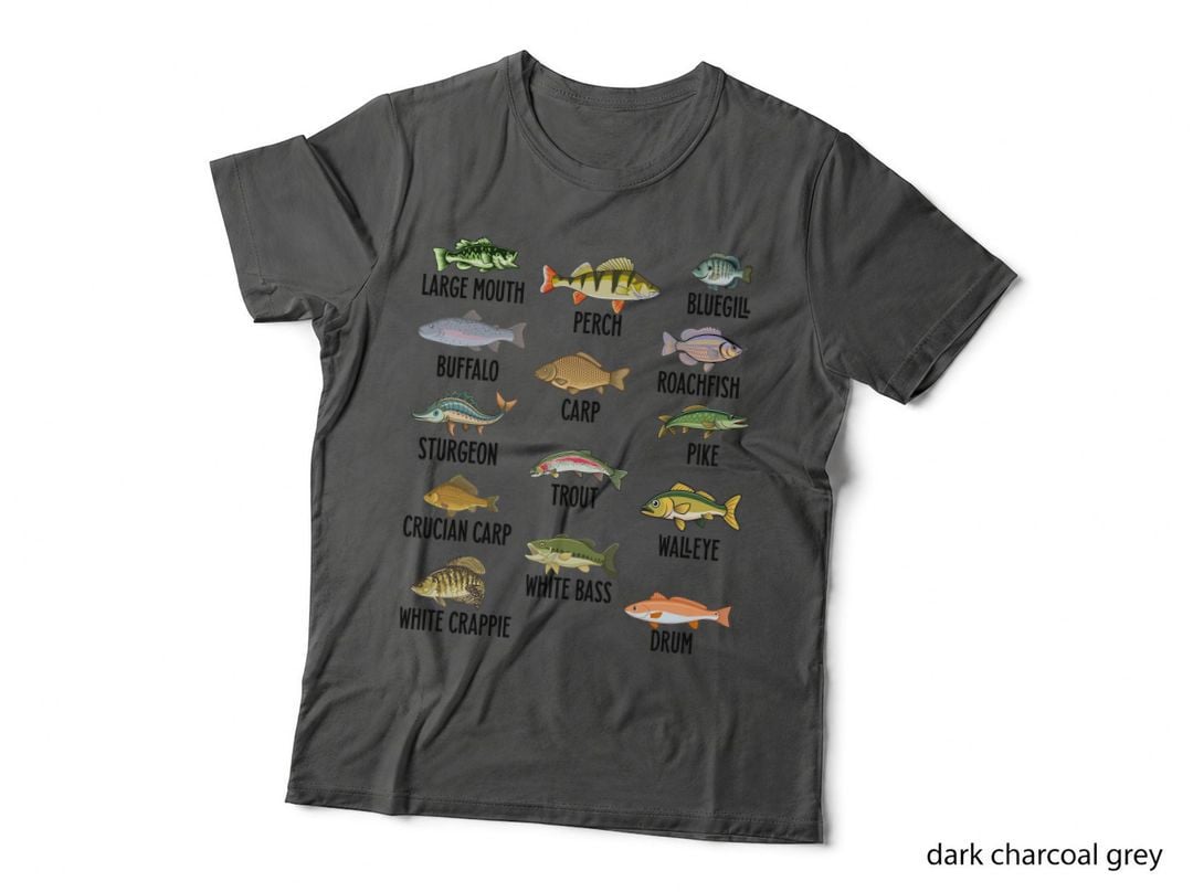 Fish Species Collection Fishing T-Shirt, Fishing Graphic Tee, Cute Fishing Shirt