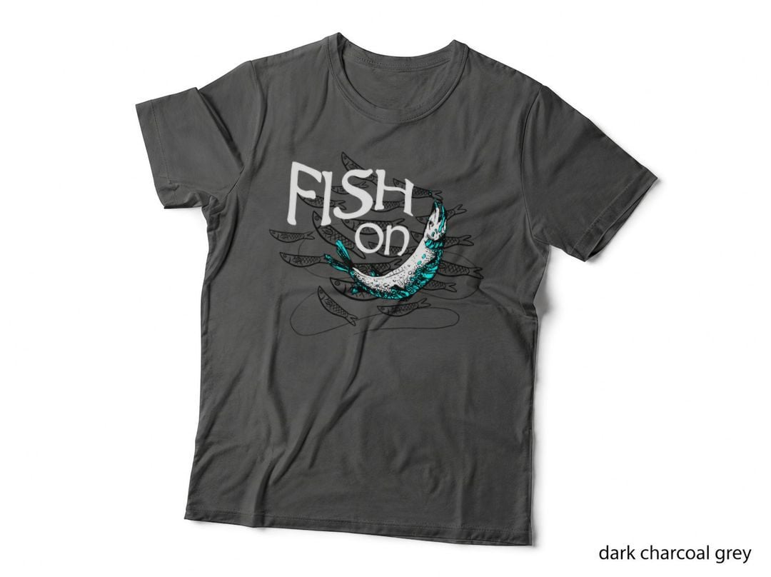 Fish on Fishing Gift for Bass Fisherman Fishing Gift T-Shirt