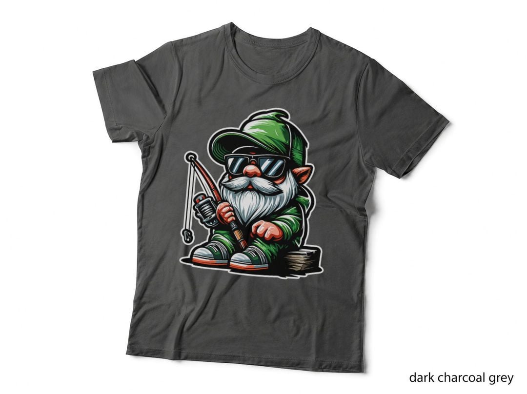 Fishing Gnome Funny Garden Gnome Fishing, Gardening Humor, Outdoor Decor T-Shirt