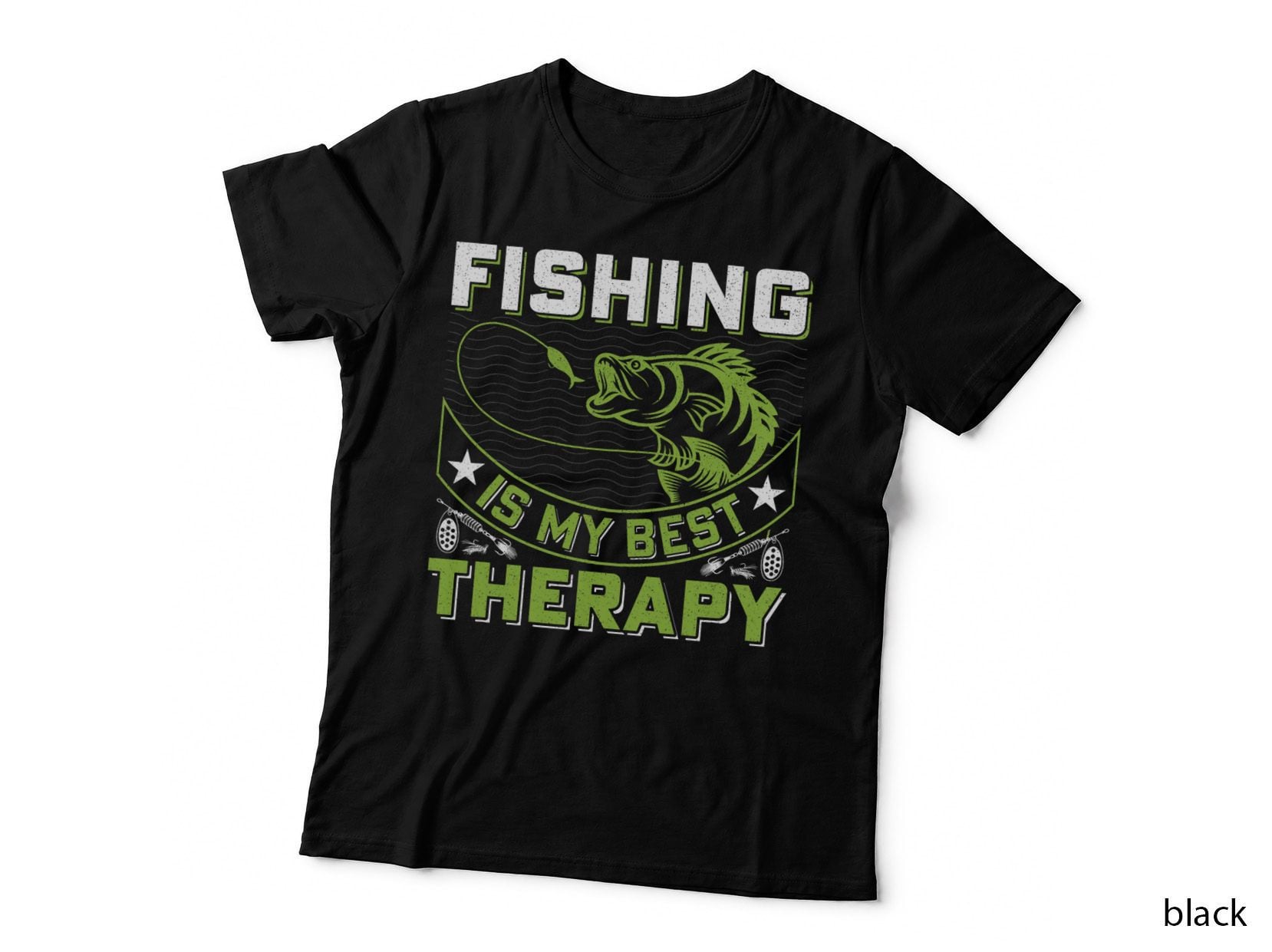 Fishing Is My Best Therapy Funny Fishing Gift to Dads T-Shirt