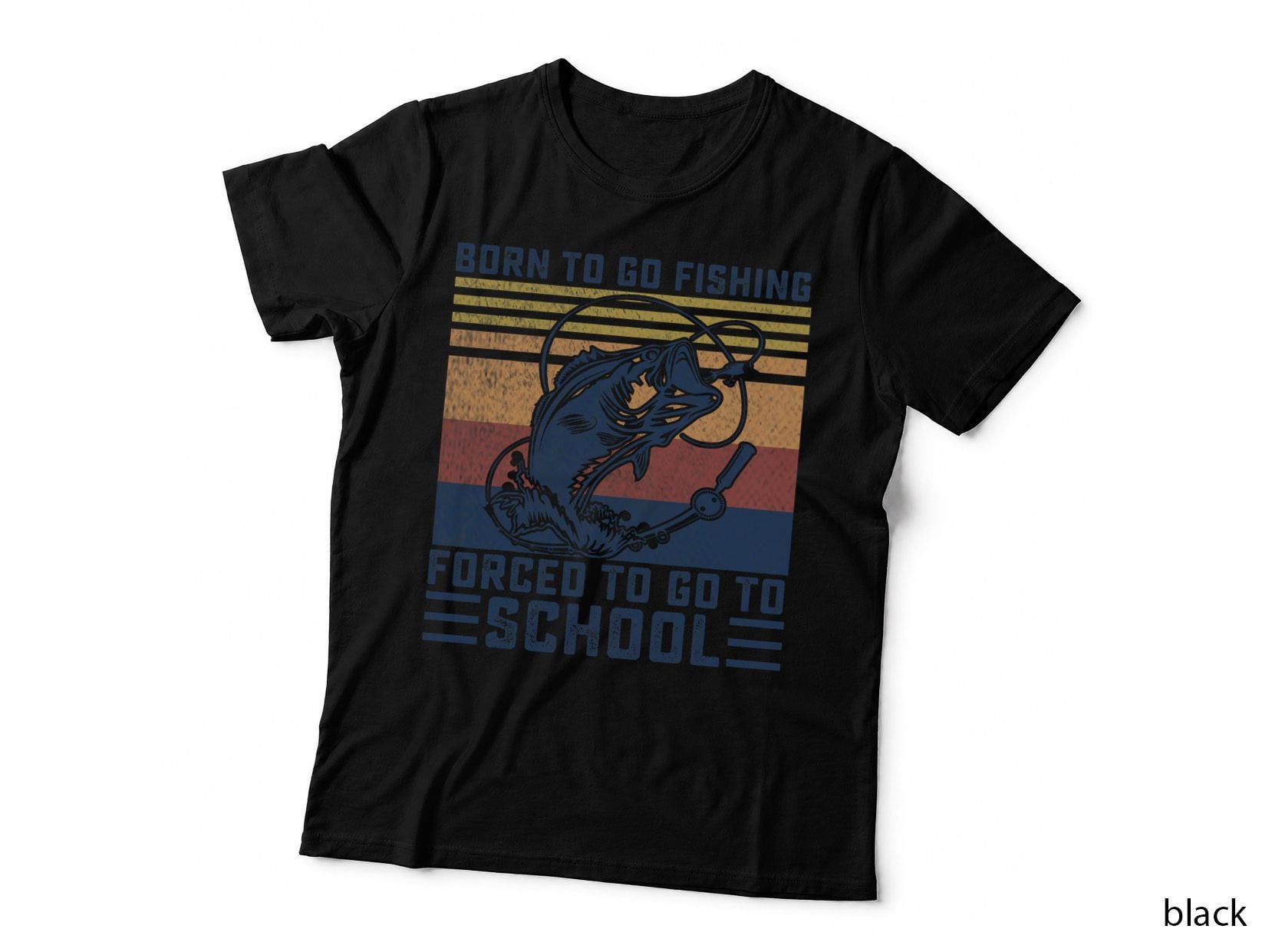 Funny Born to Go Fishing Bass Fish Fisherman Boys Kids T-Shirt