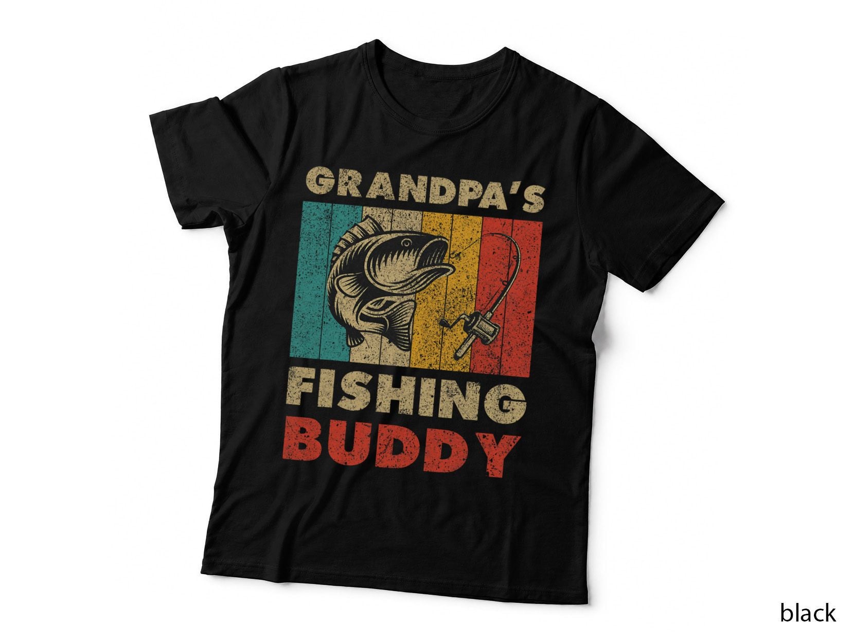 Funny Fishing Grandpa's Fishing Buddy Vintage Fishing T-Shirt
