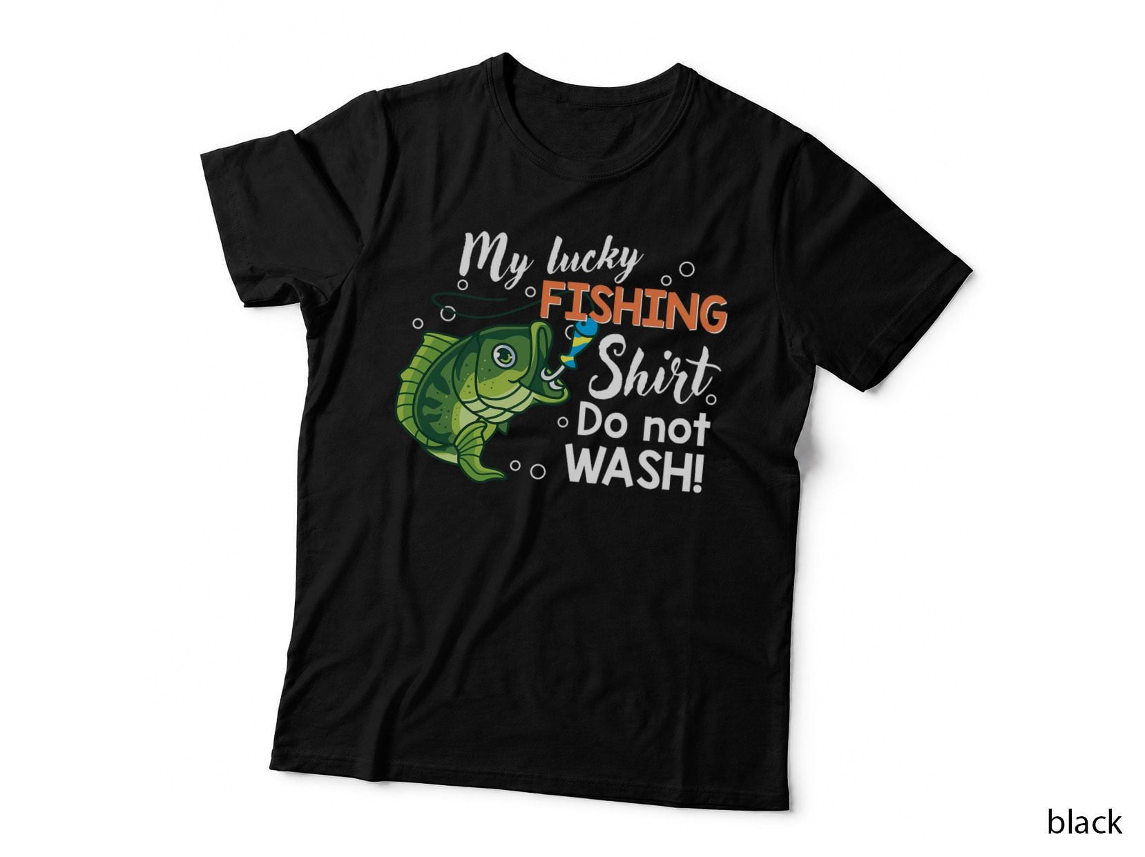 Funny Lucky Fishing-Shirt Bass Fish Dad Boy Kids T-Shirt