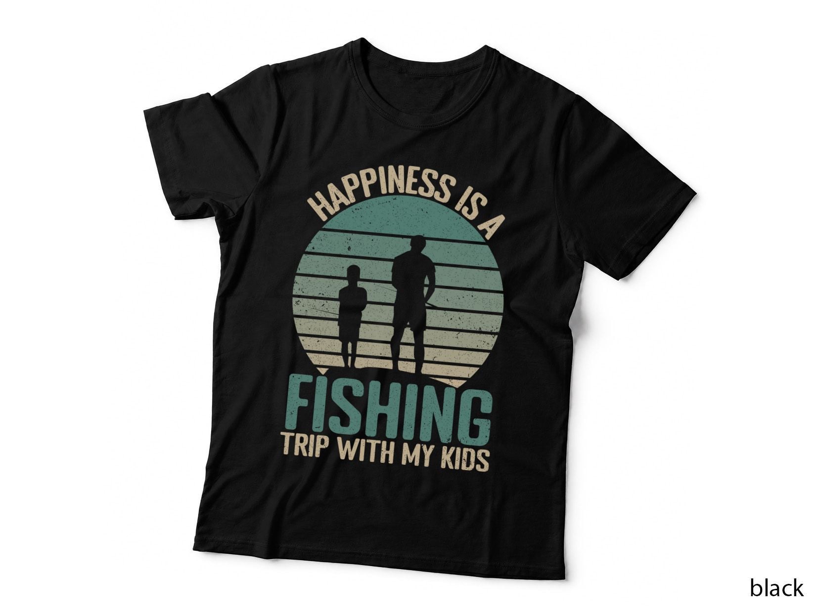 Happiness Is a Fishing Trip with My Kids Fathers Day T-Shirt