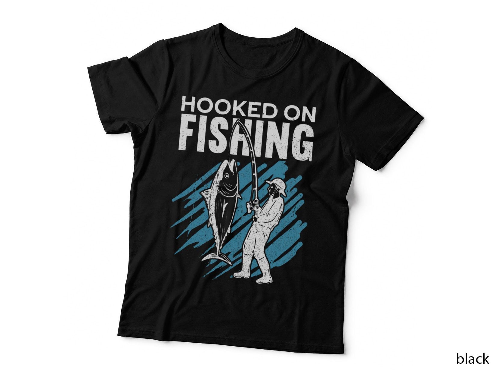 Hooked on Fishing Ideas Funny Fishing T-Shirt