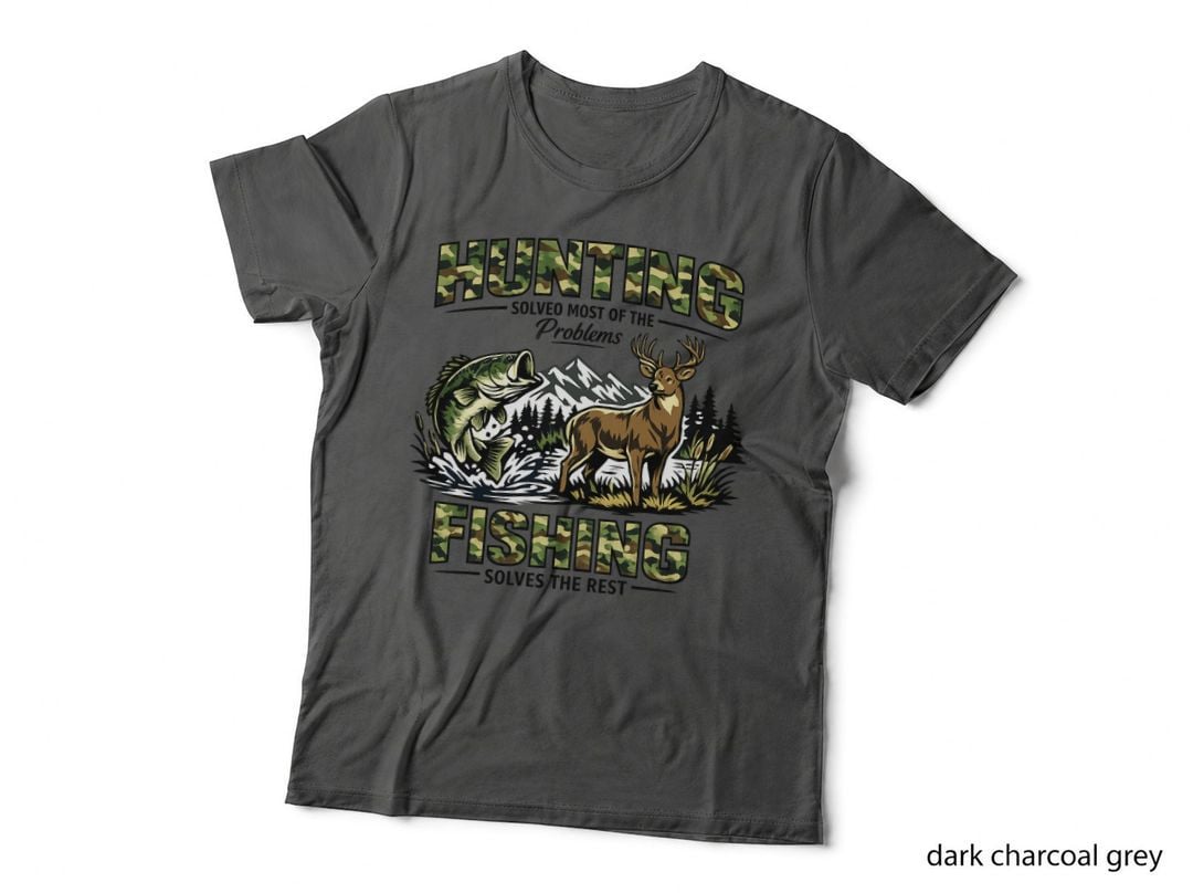 Hunting Solveo Most of the Problems Fishing Solves the Rest Hunting T-Shirt
