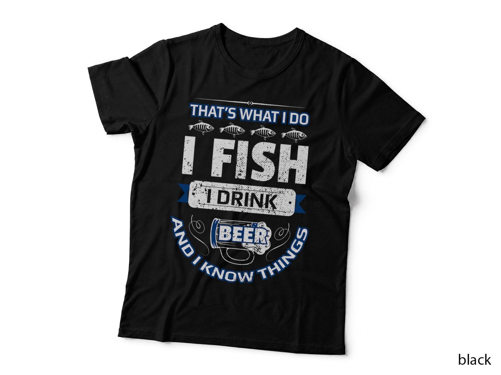 I Fish Drink Beer and Know Things Funny Fishing Vintage T-Shirt