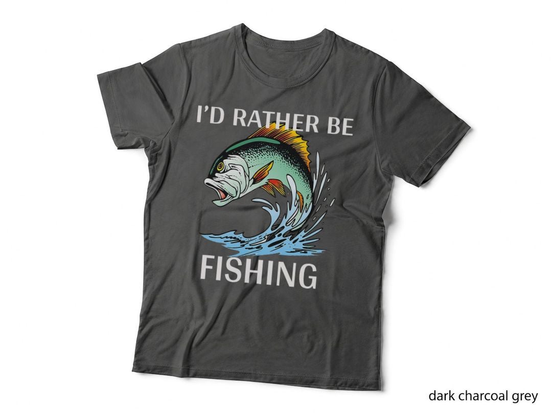 I'd Rather BE Fishing T SHIRT, Funny Bass Fishing