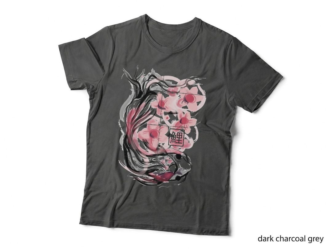 Japanese Koi Carp Nishikigoi Fish Art Cherry Blossoms T-Shirt