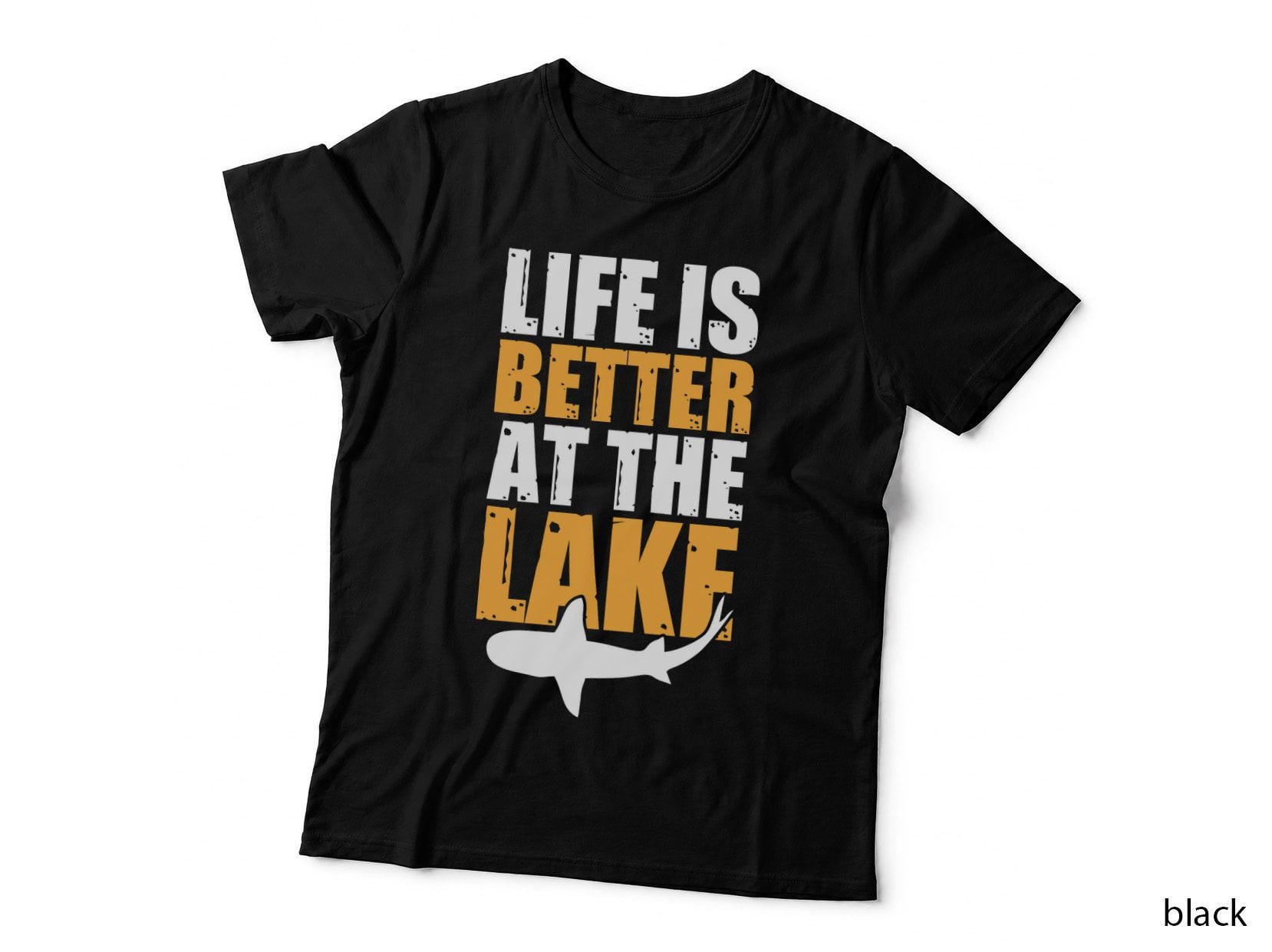 Life Is Better at the Lake Fishing T-Shirt, Lakefront Relaxation Scene Graphic