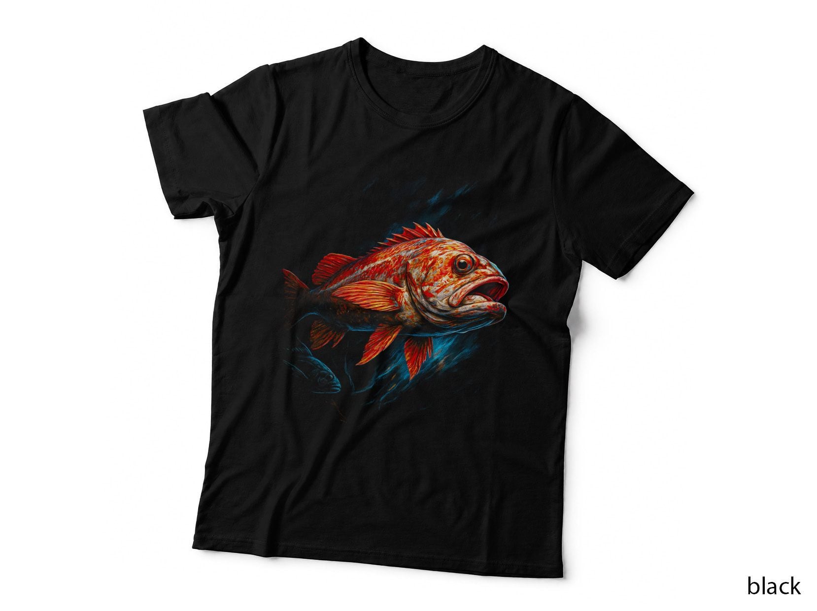Lionfish T-Shirt, Halftone Red Banded Fish Graphic Tee, Tropical Fish Shirt