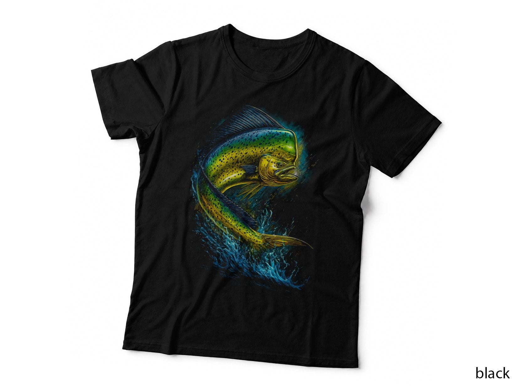 Mahi Fishing T-Shirt, Halftone Spotted Mahi Graphic Tee