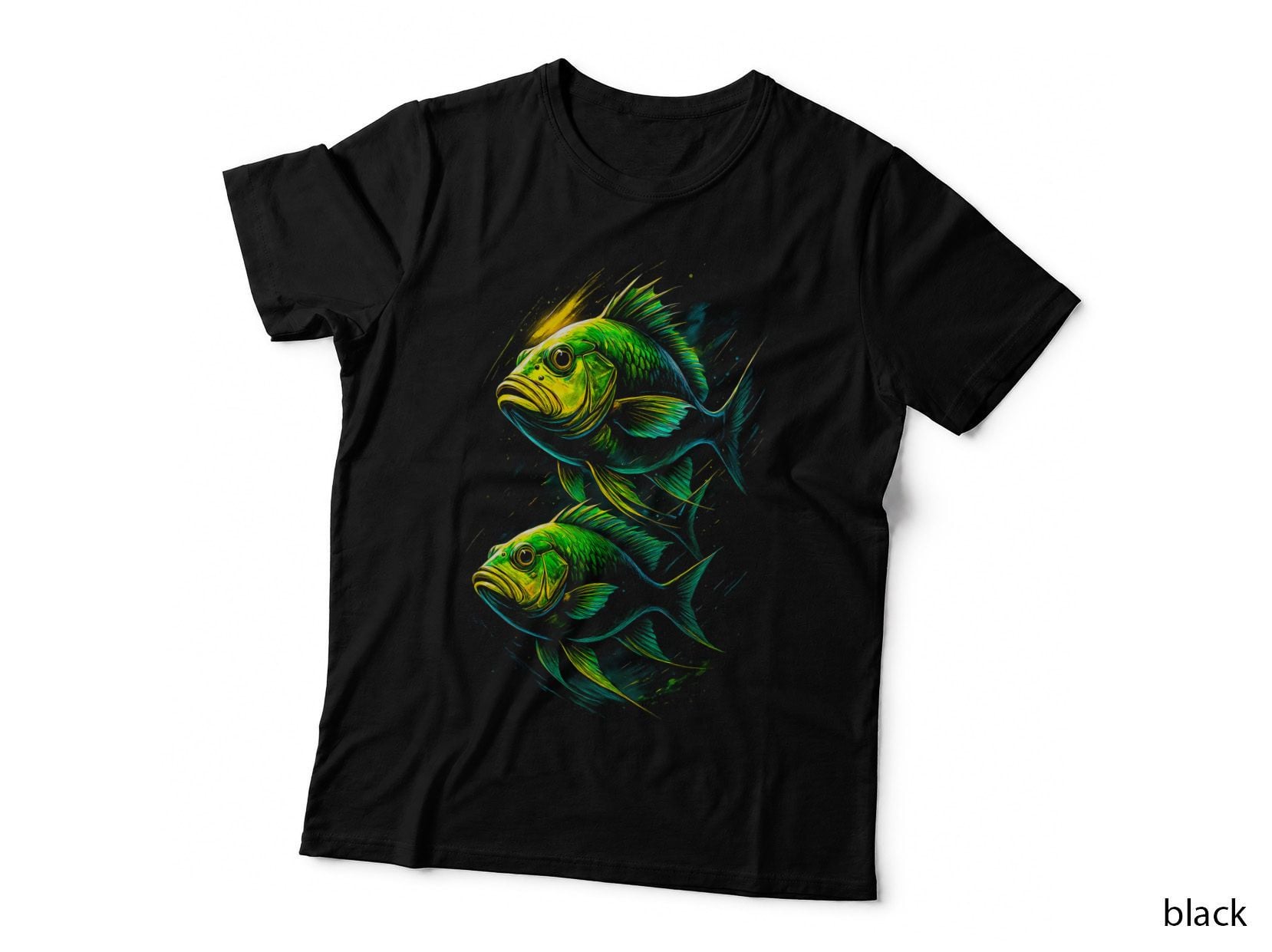 Mahi Fishing T-Shirt, Halftone Twin Mahi Graphic Tee