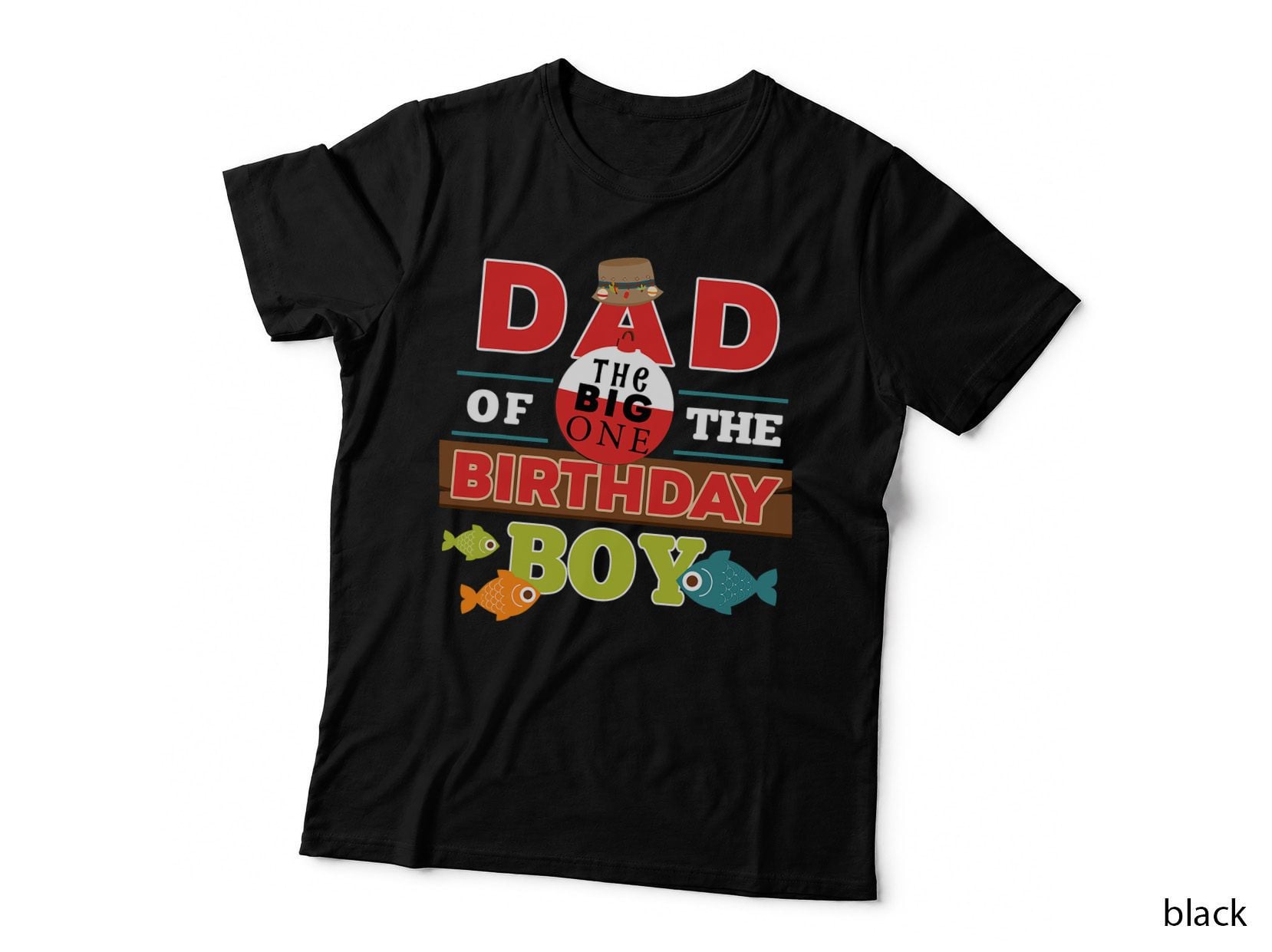 Mens Big One Fishing Theme Dad of the Birthday Boy Shirt T-Shirt