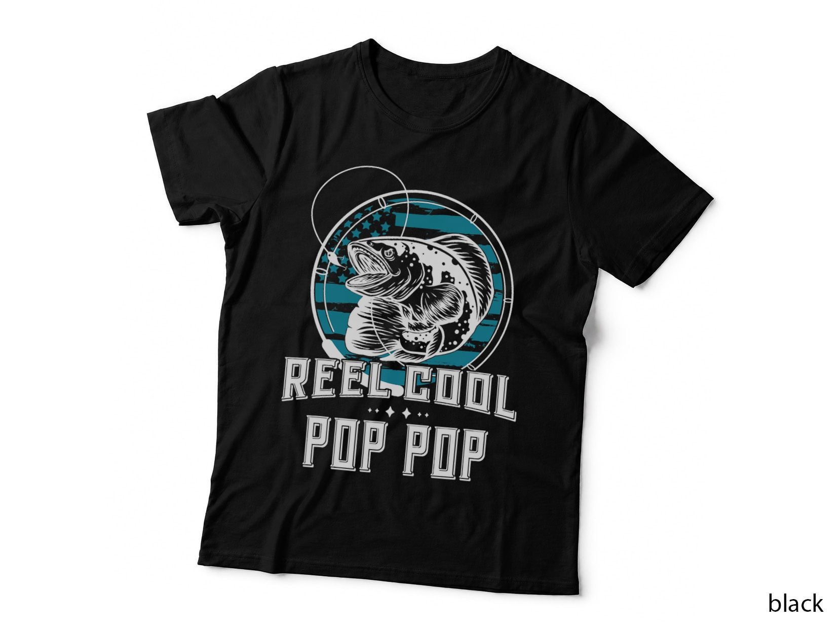 Mens Gift for Fathers Day Tee - Reel Cool Pop Pop Fishing T-Shirt