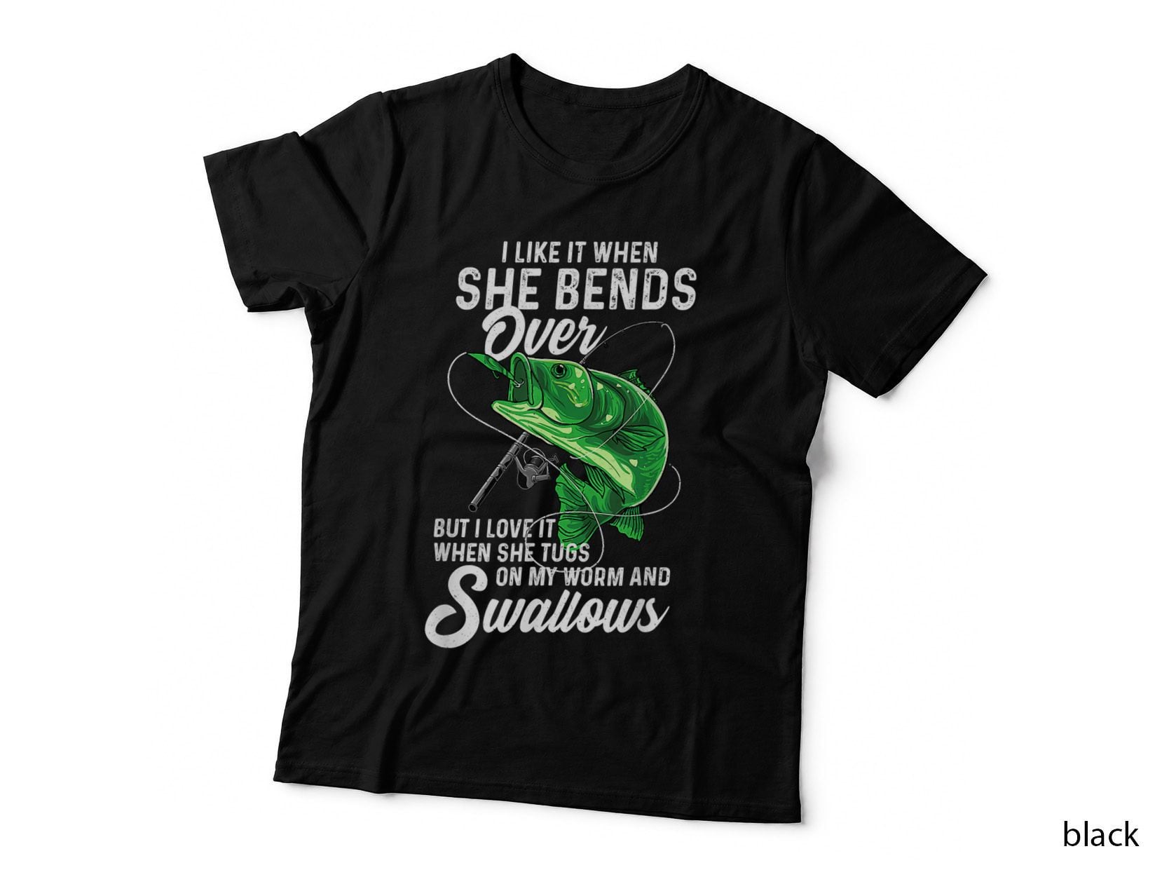Mens I Like It When She Bends Over Fishing Gifts for Men T-Shirt