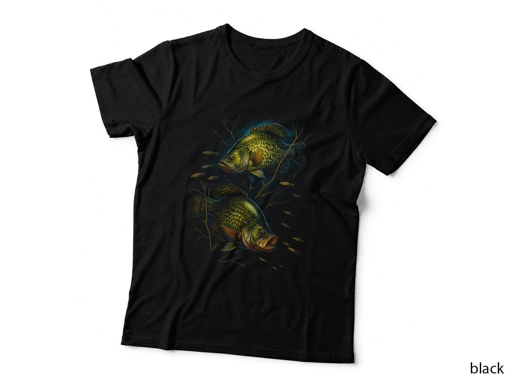 Perch Fishing T-Shirt, Halftone Perch Hunting School Graphic Tee
