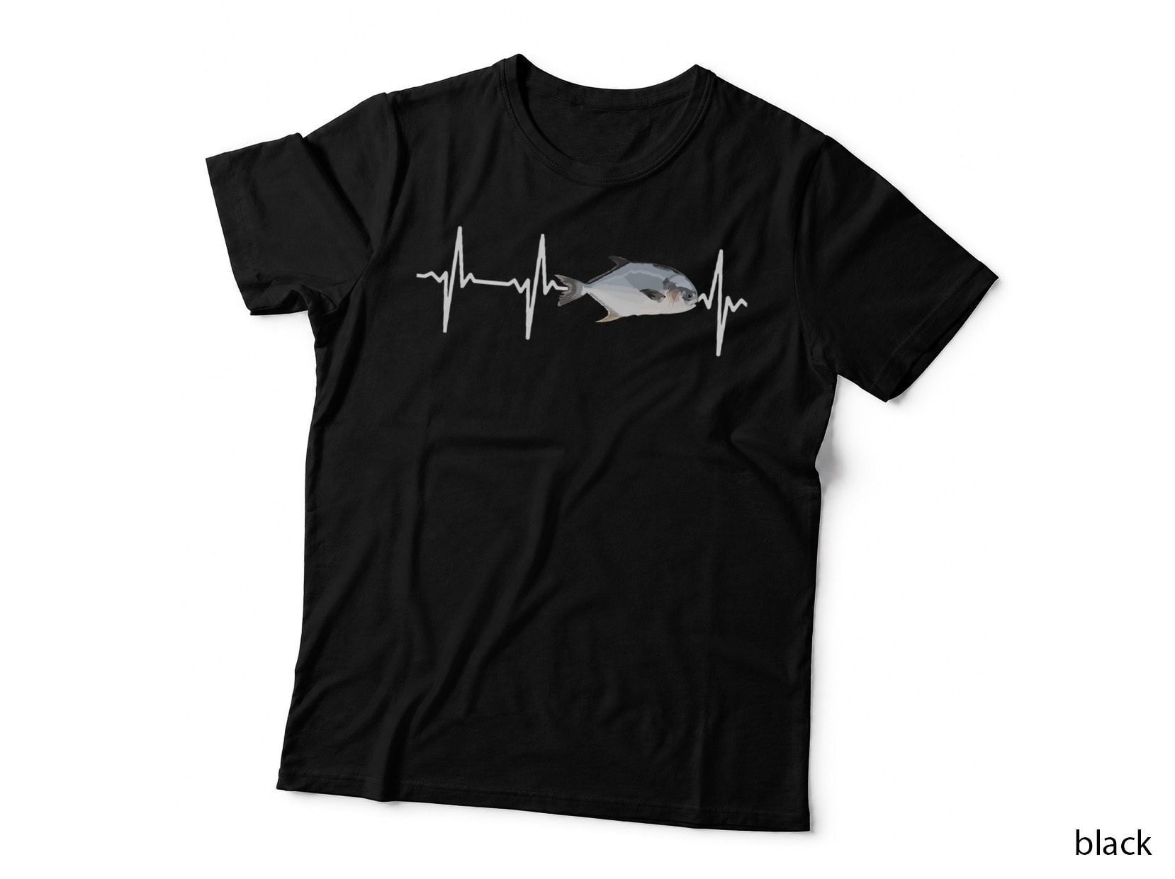 Permit Heartbeat for Saltwater Fish Fishing Lovers T-Shirt