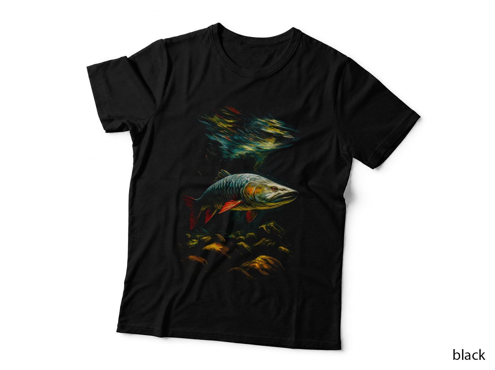 Pike Fishing T-Shirt, Halftone Streamlined Pike Hunter Graphic Tee, Angler Shirt