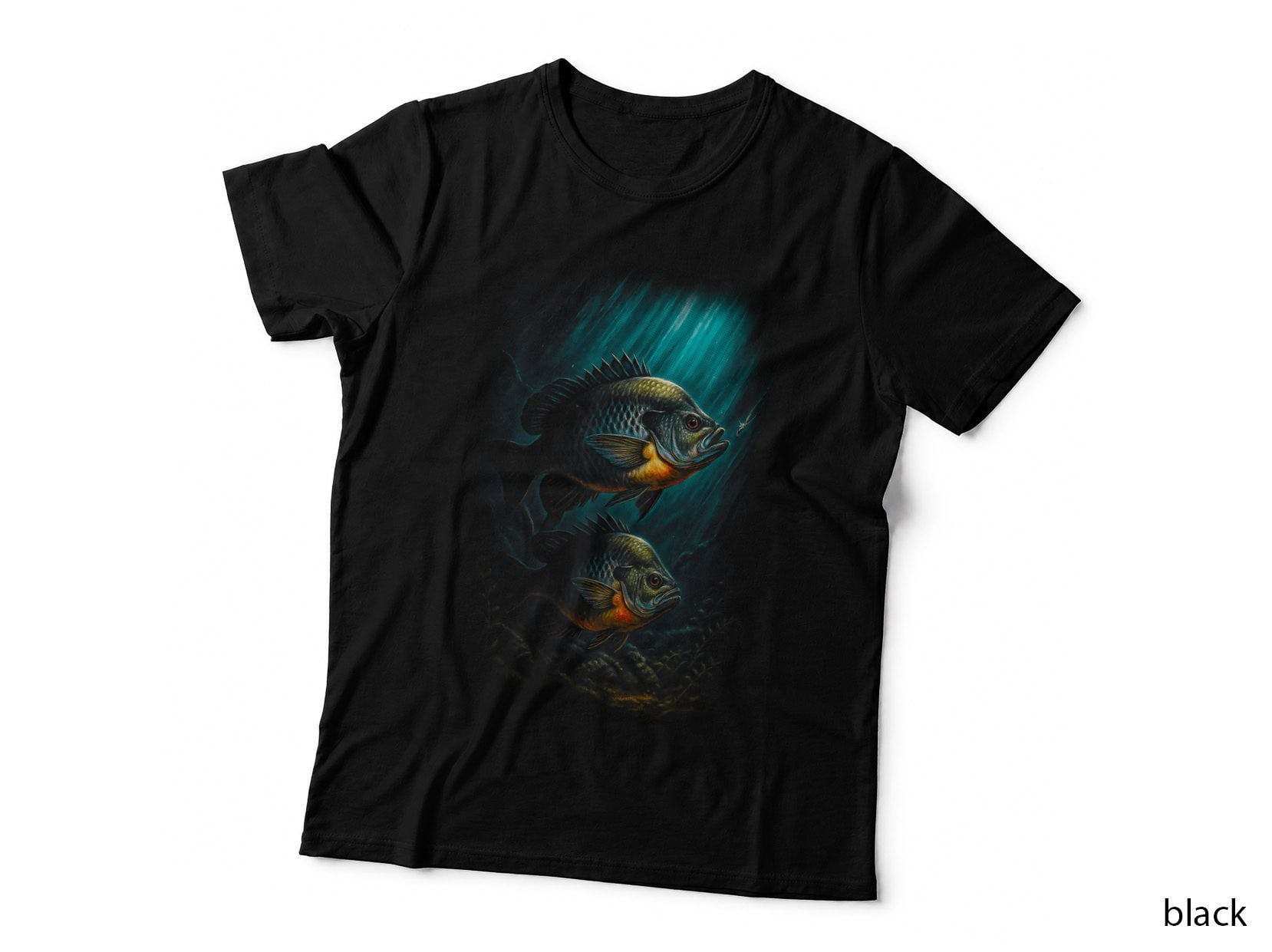 Piranha T-Shirt, Halftone Piranha Hunting Pair Graphic Tee, Exotic Fish Shirt