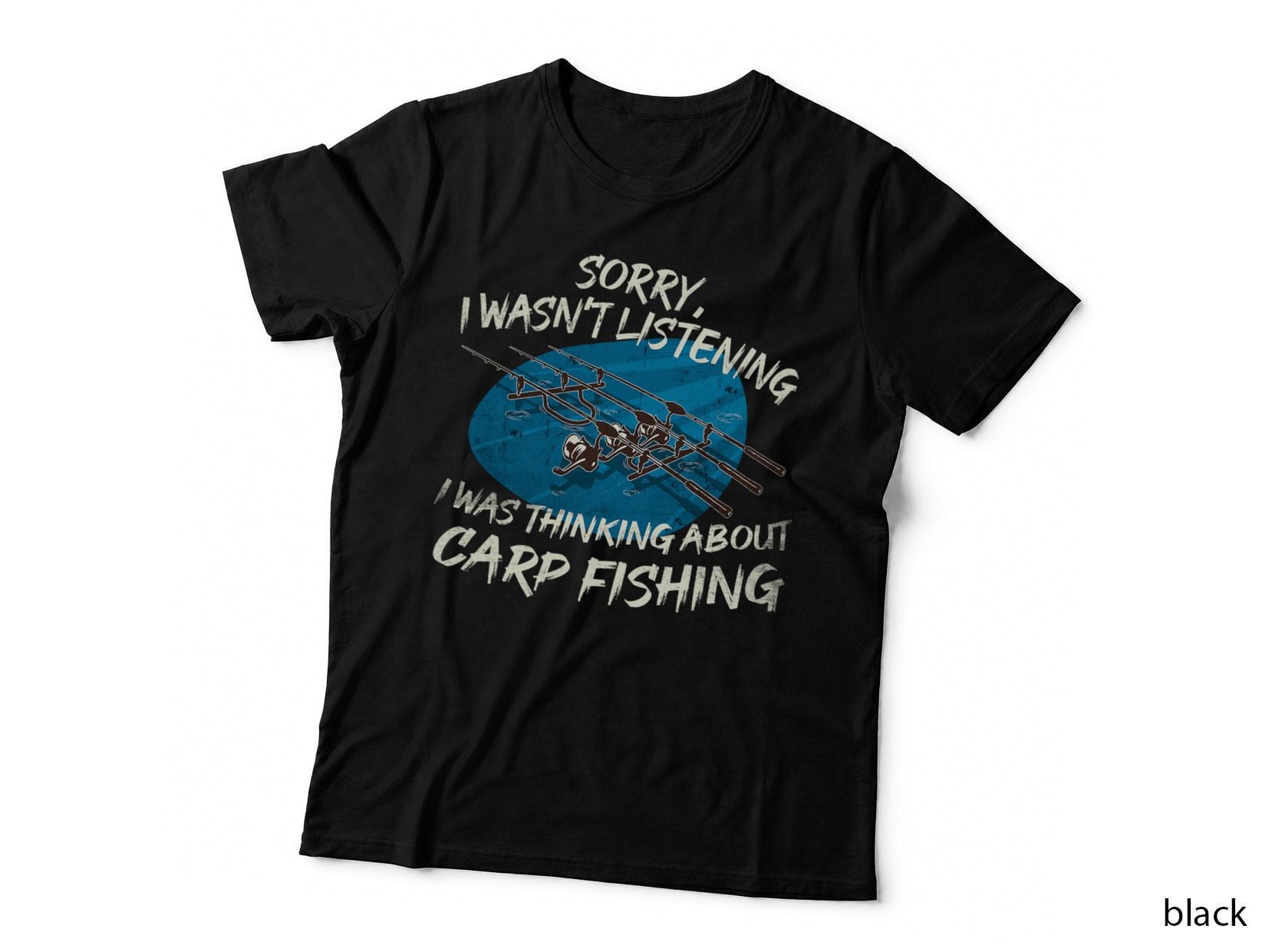 Rod Pod Motif Sorry Was Thinking About Carp Fishing T-Shirt