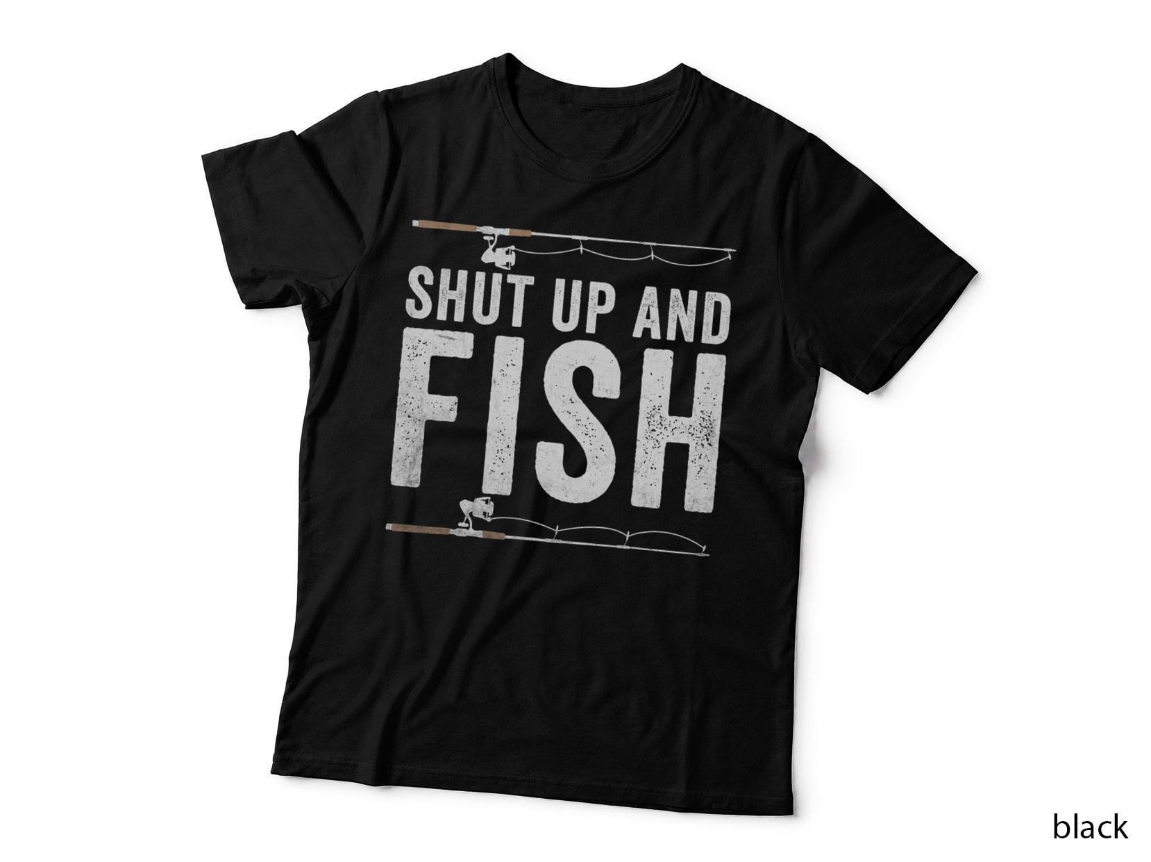 Shut up and Fish Funny Bass Fishing Fisherman T-Shirt