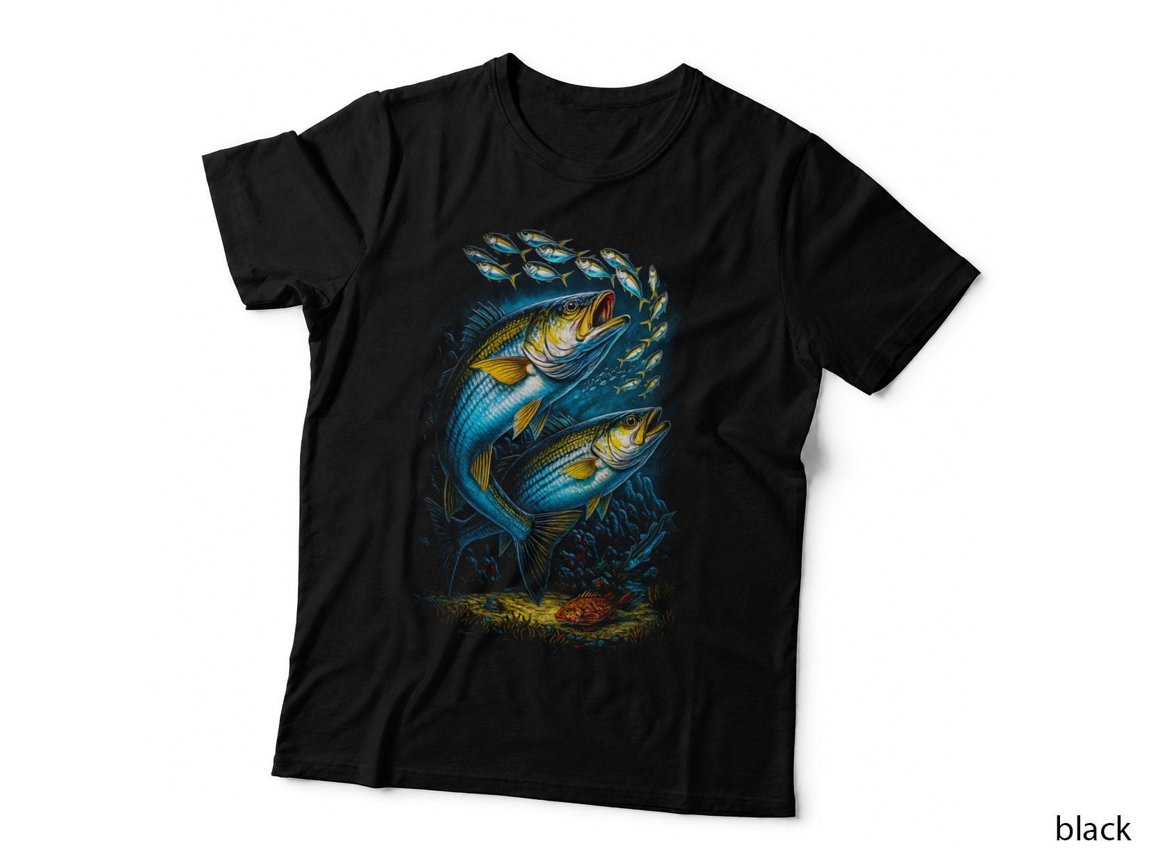 Snapper Fishing T-Shirt, Halftone Reef Snapper School Graphic Tee