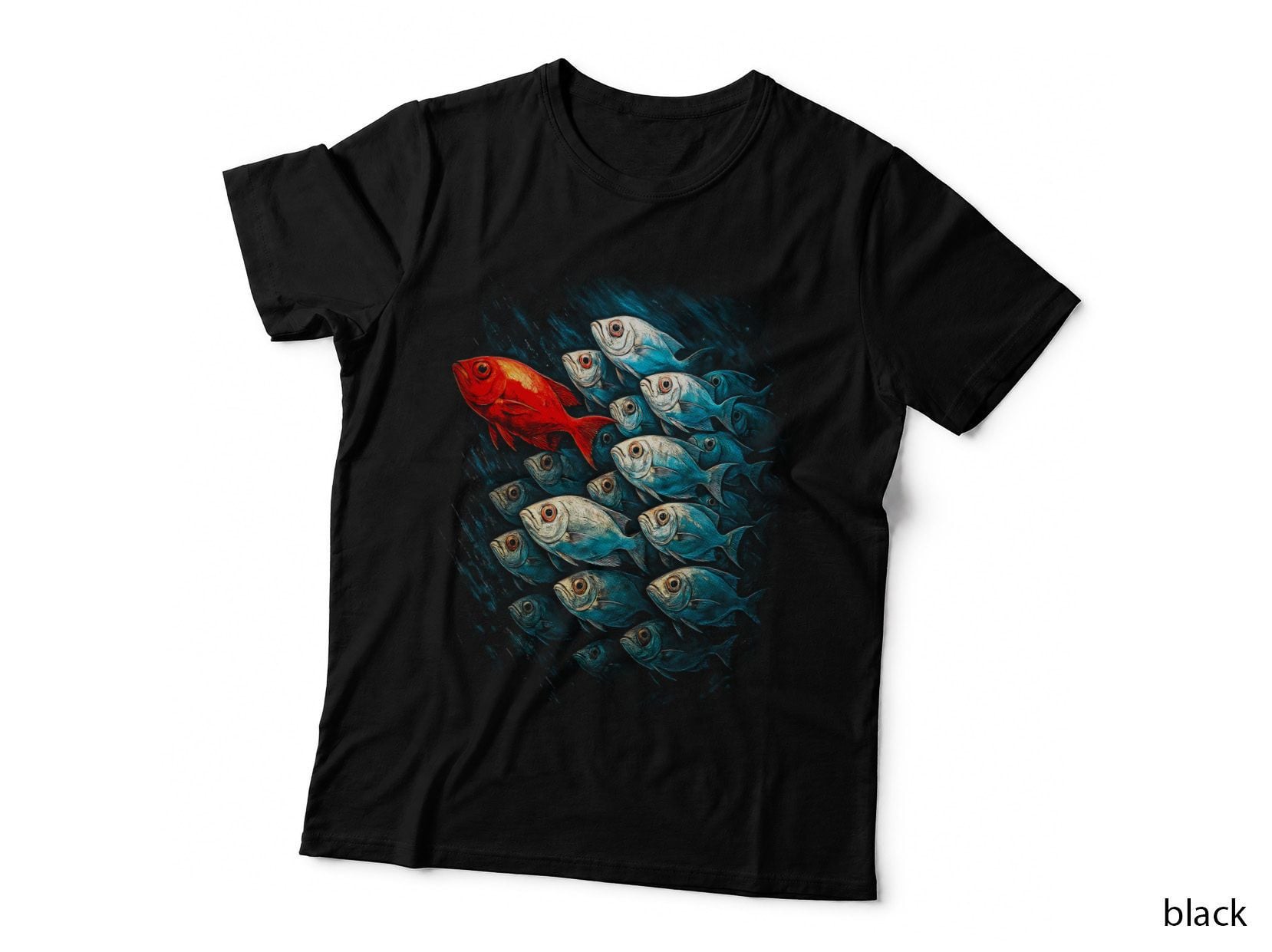 Trevally Fishing T-Shirt, Halftone Trevally School Graphic Tee, Fisherman Shirt