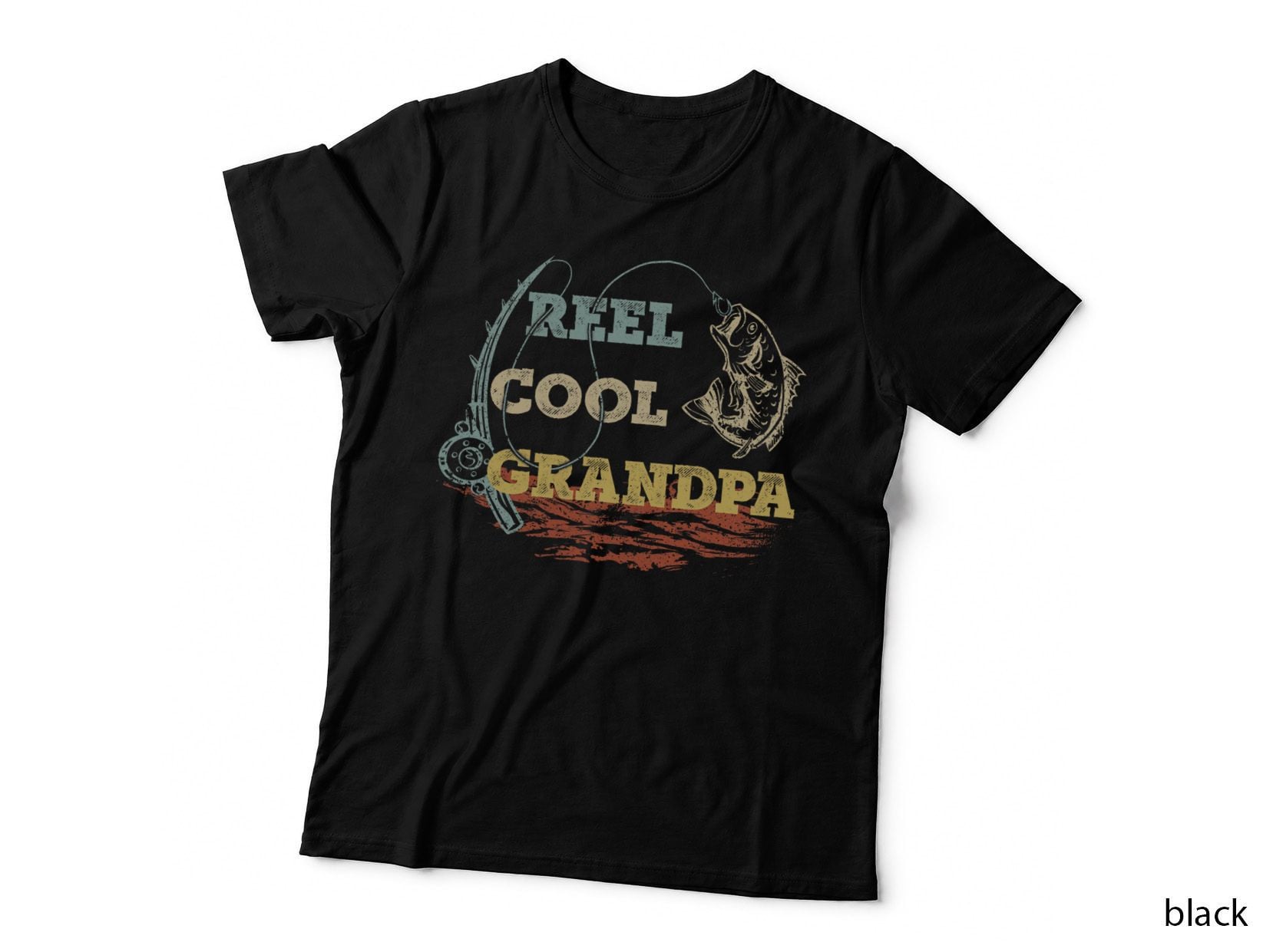 Vintage Reel Cool Grandpa Fisherman Father's Day Fishing T-Shirt