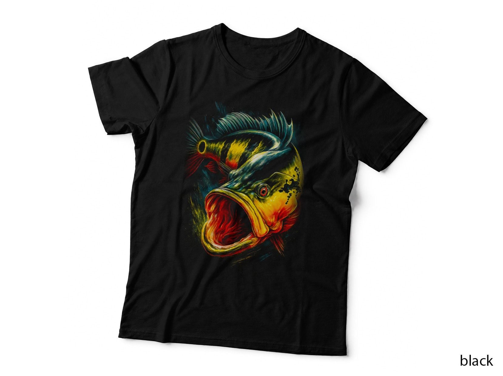 Walleye Fishing T-Shirt, Halftone Hunting Walleye Duo Graphic Tee