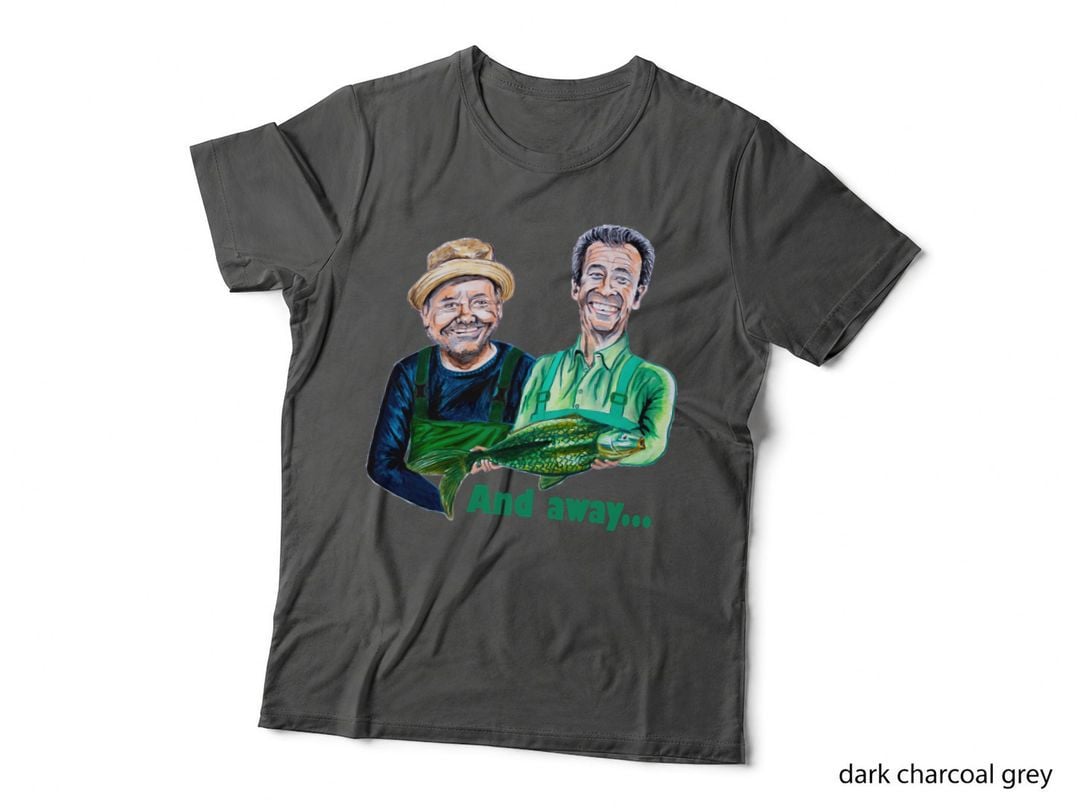 Caricatures of Bob Mortimer and Paul Whitehouse - Gone Fishing Essential T-Shirt