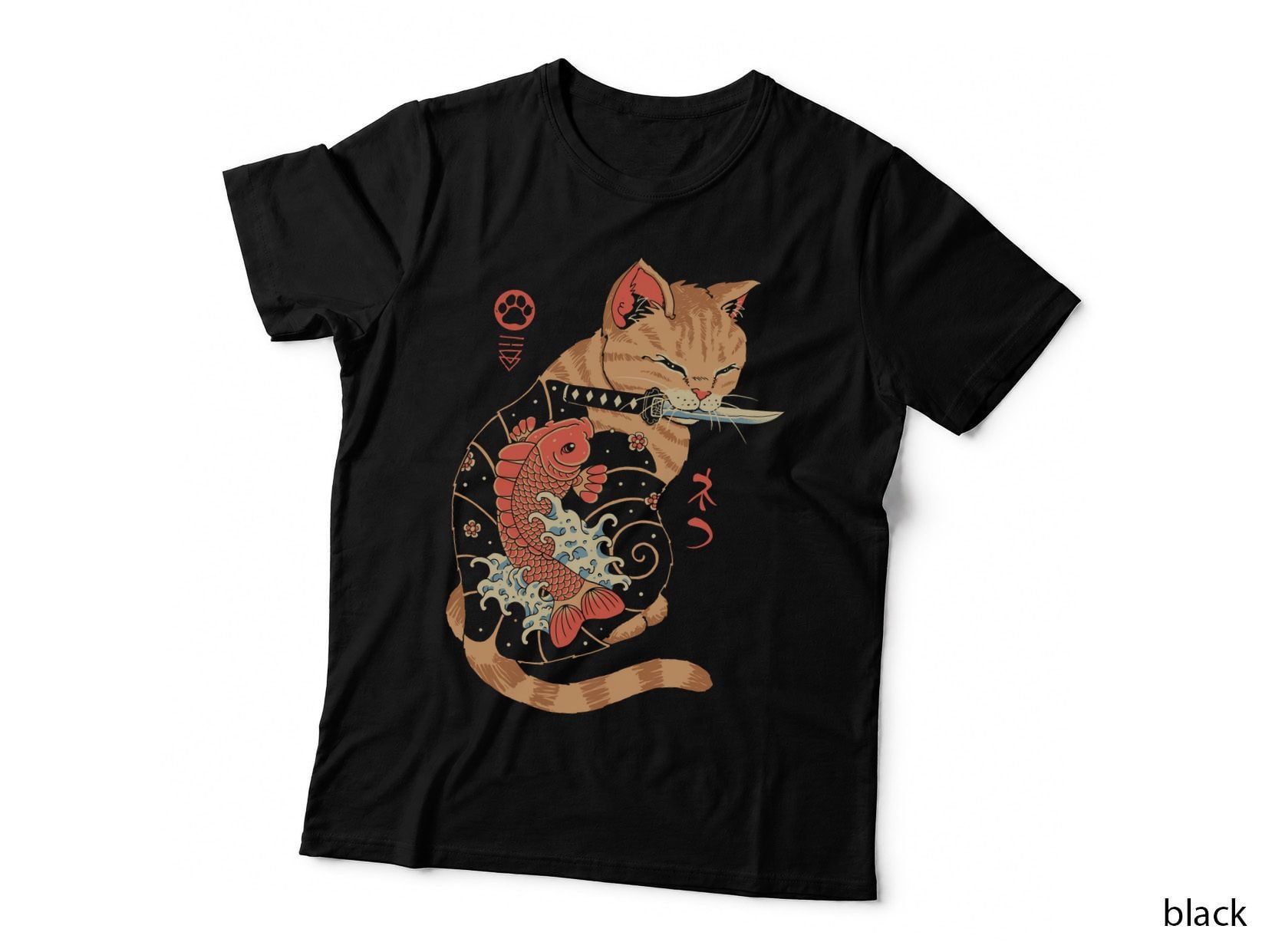 Carp Tattooed Cat T-Shirt